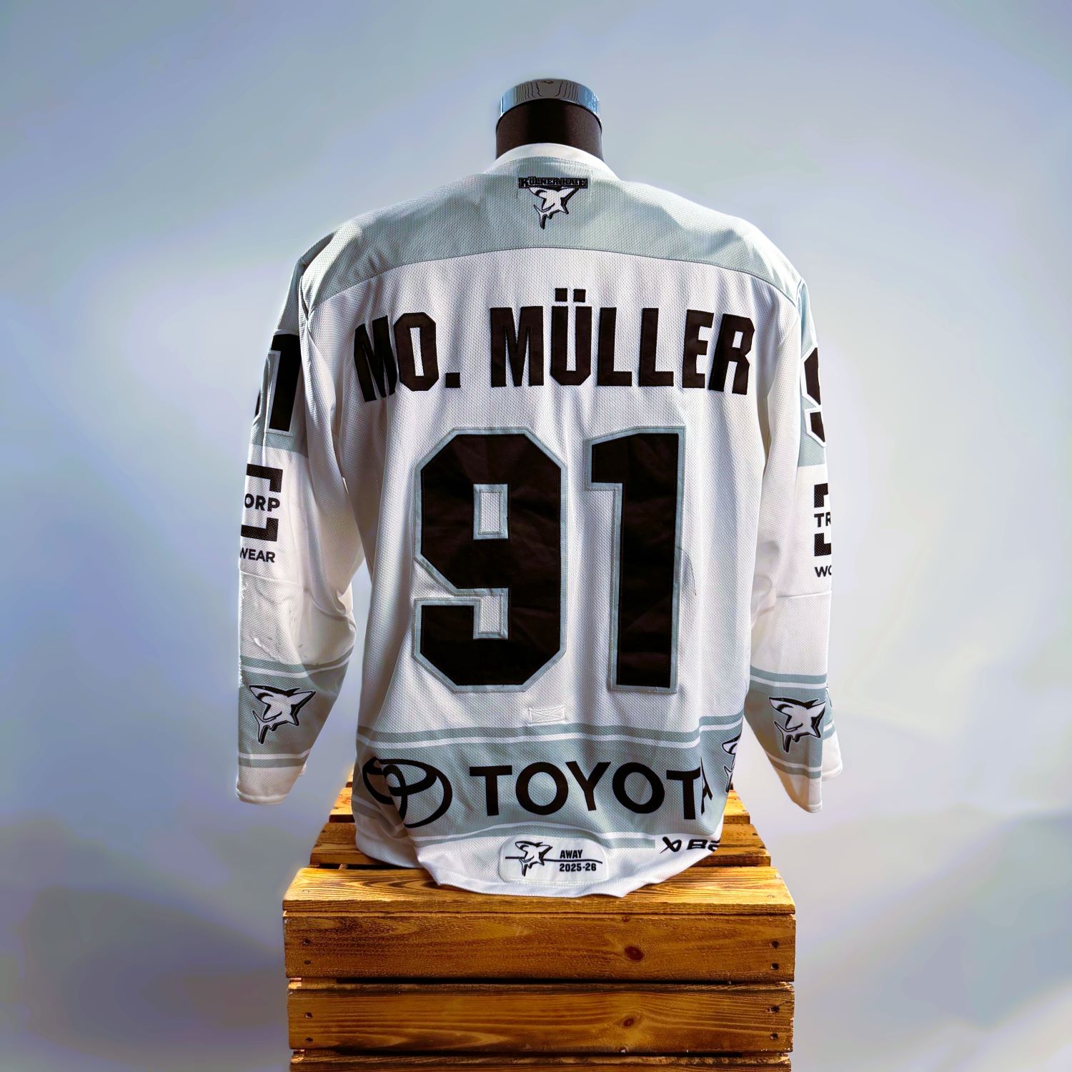 Hockeytrikot, Rückenname, Nummer 91, weißes Trikot, Sportswear