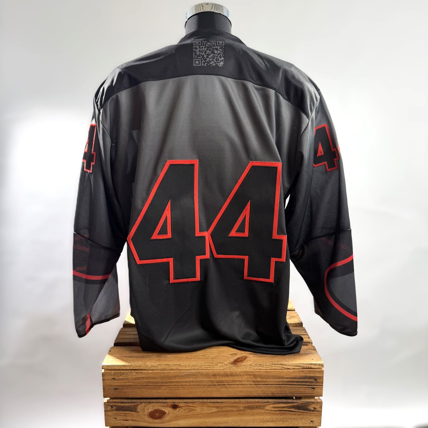 Trikot, Sporttrikot, Schwarz, Rote Zahl, großes Number-Back