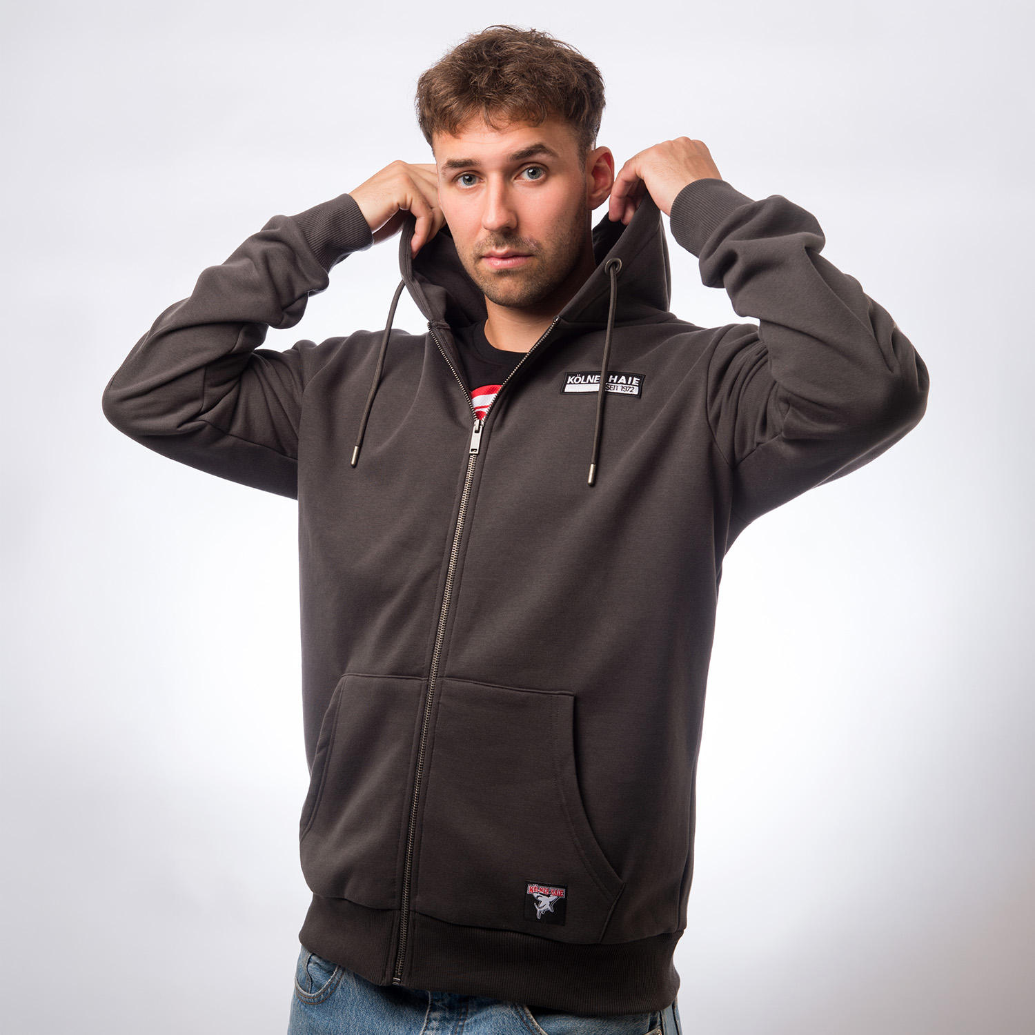 hoodie, Reißverschluss-Hoodie, Frontreißverschluss, Taschenhoodie, Kordelzug-Hoodie