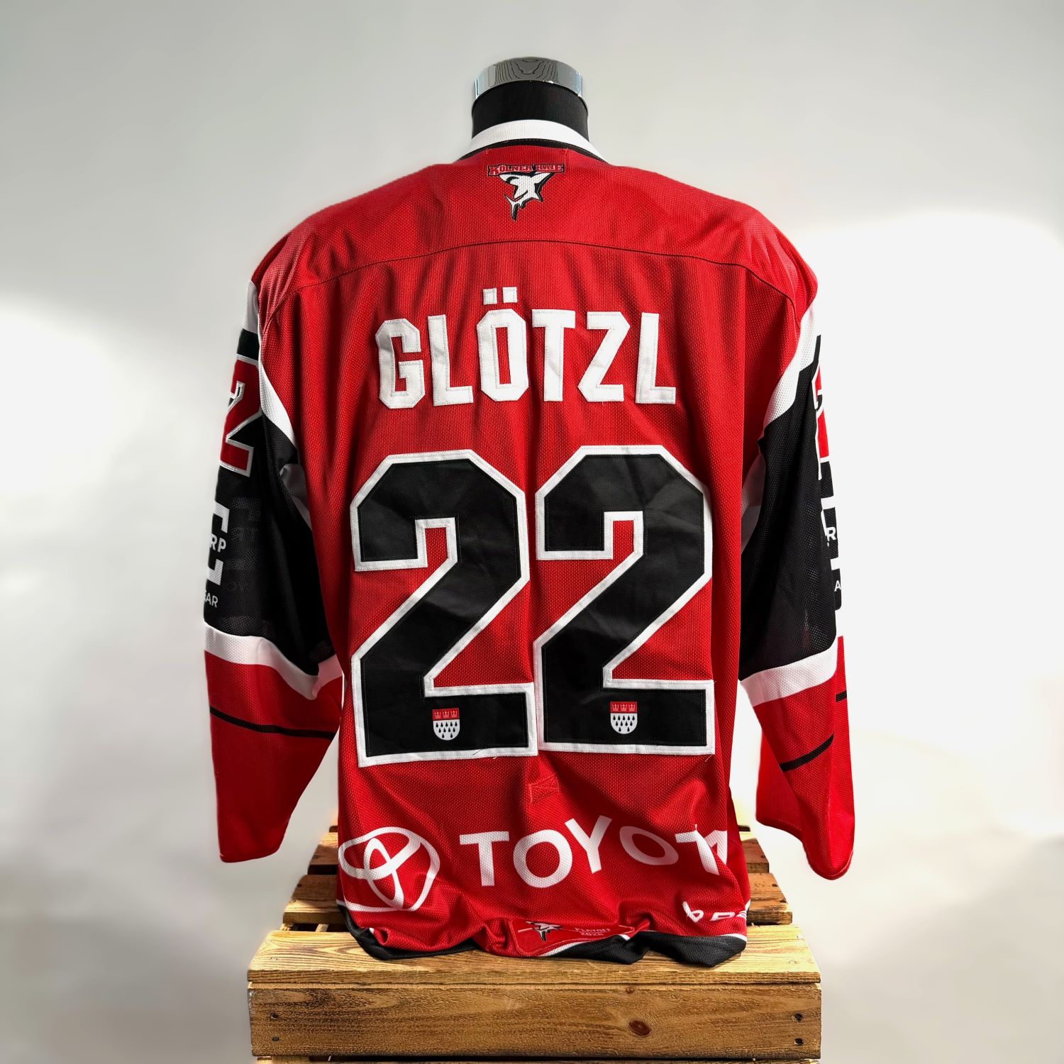 Hockey Jersey, Spieler Nummer 22, Rotes Jersey, Rückenansicht, Sportbekleidung