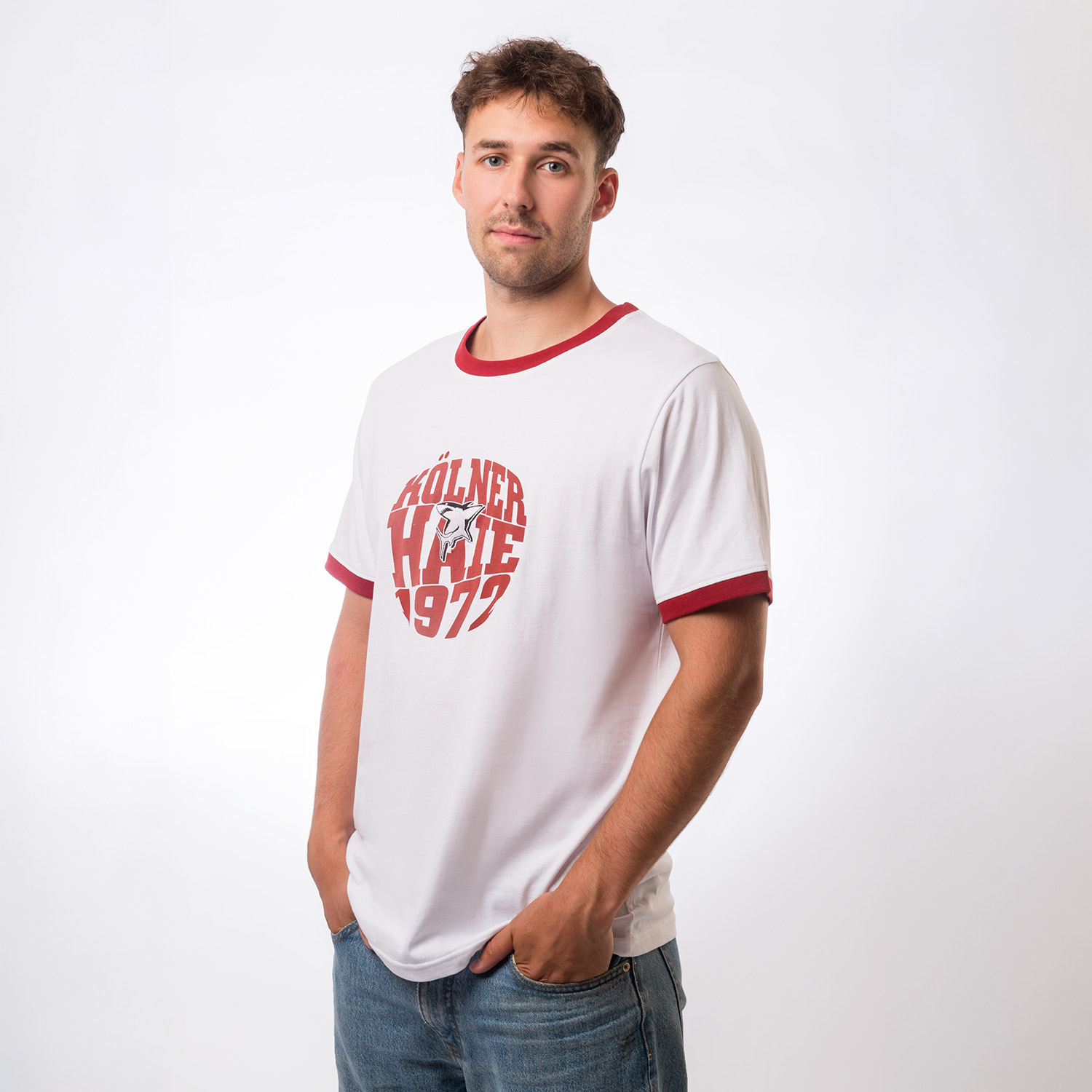 T-Shirt, Weiß, Rundhals, Grafik, Kurzarm