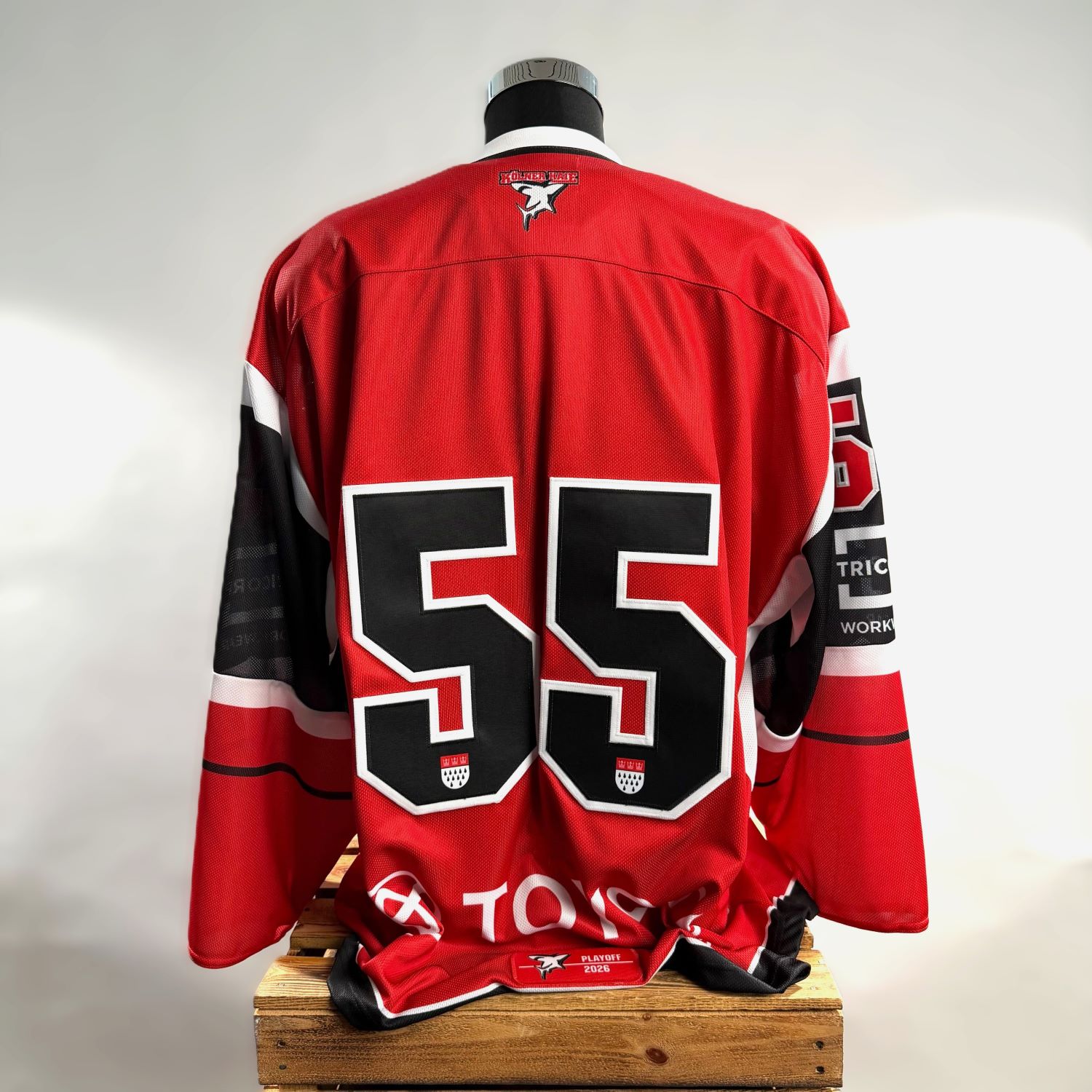 Hockey-Jersey, Rote Jersey, Nummer 65, Langarm, Sportbekleidung