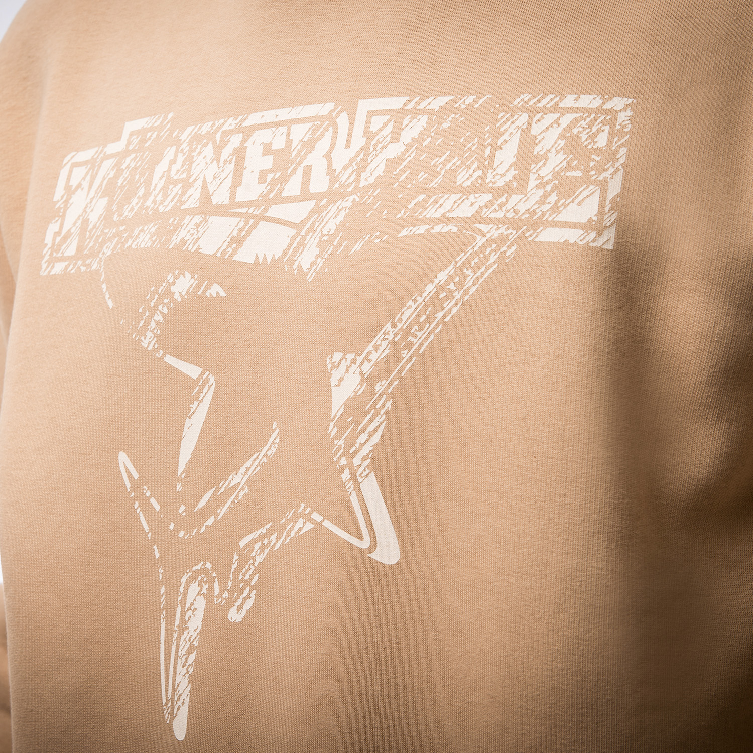 crewneck, sweatshirt, graphic, beige, long-sleeve