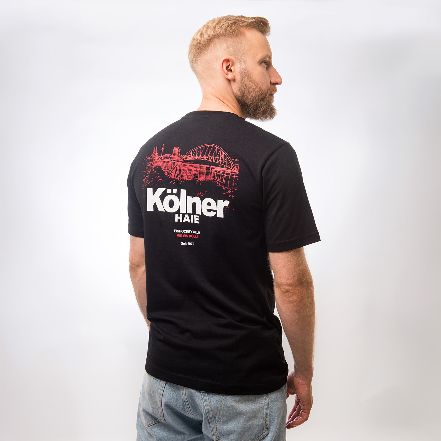 T-Shirt, Schwarz, Kurzärmelig, Kölnener Blick, Rückenansicht