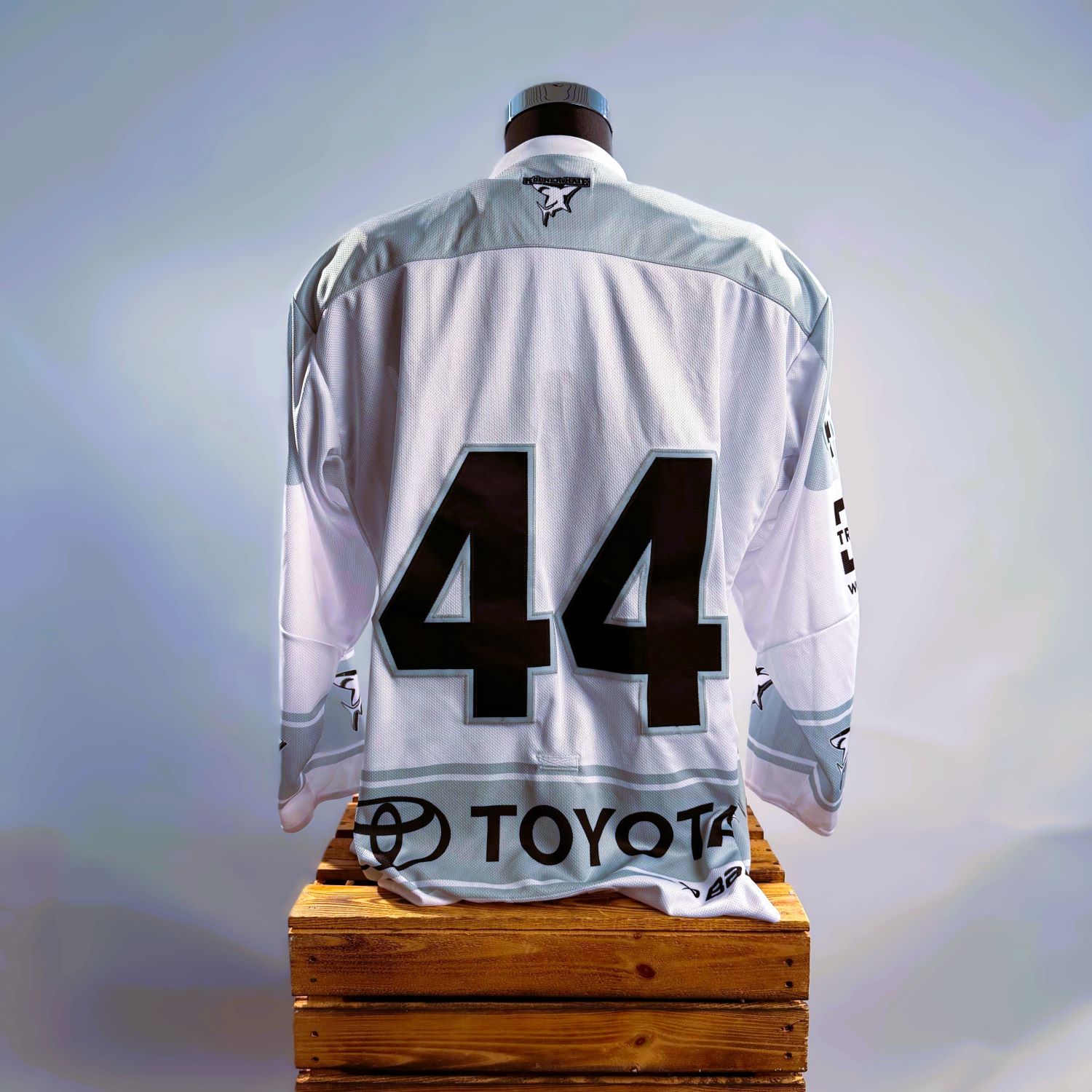 Motocross-Jacke, Rennjacke, Große Nummer 44, Weiß, Logo-Print/Marke sichtbar