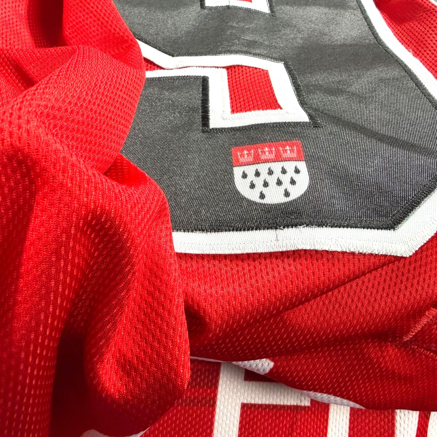 Jersey, Sportswear, Rot, Nummer-Design, Trikotlogo