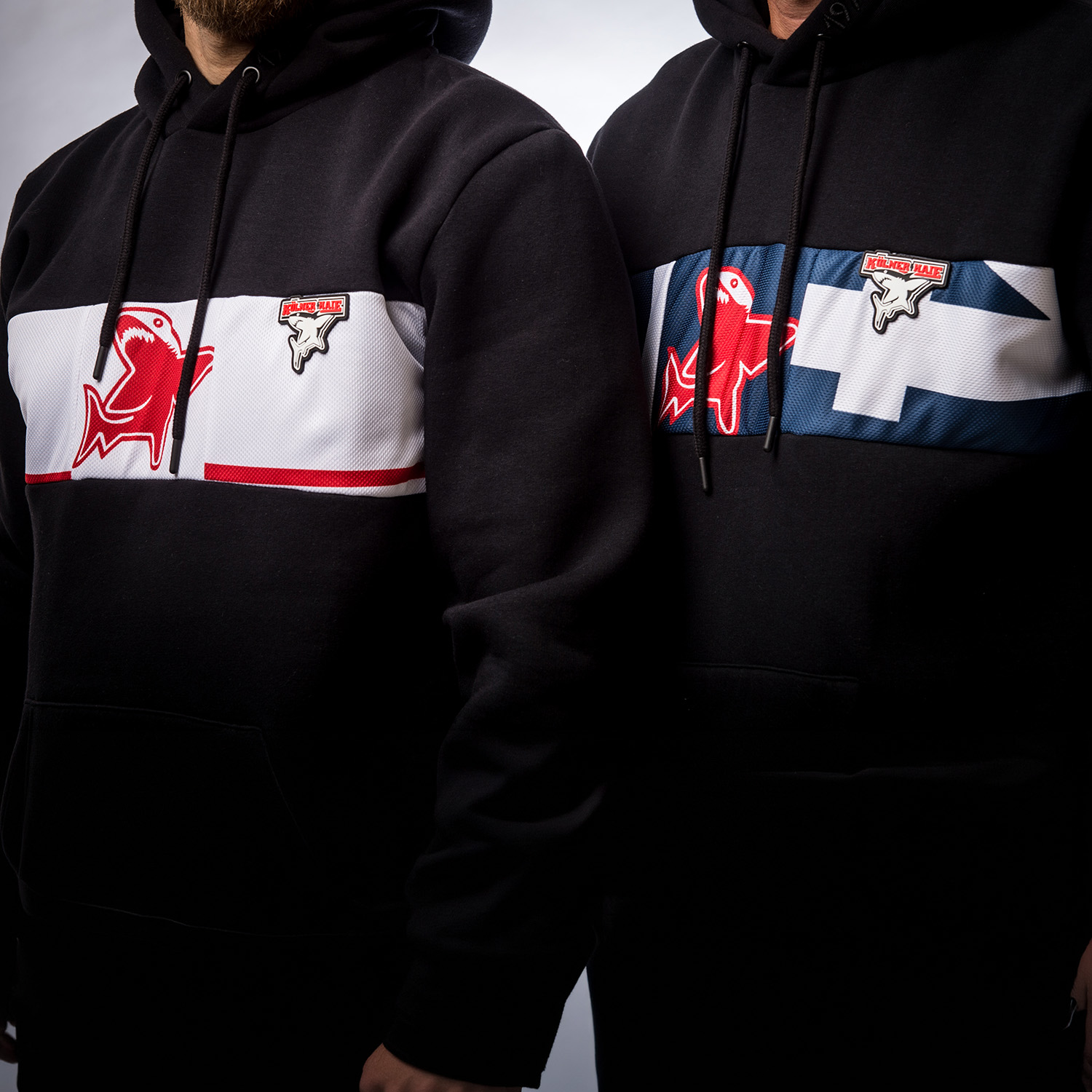 hoodie, sweatshirt, schwarz, grafik-stripe, logo-patch