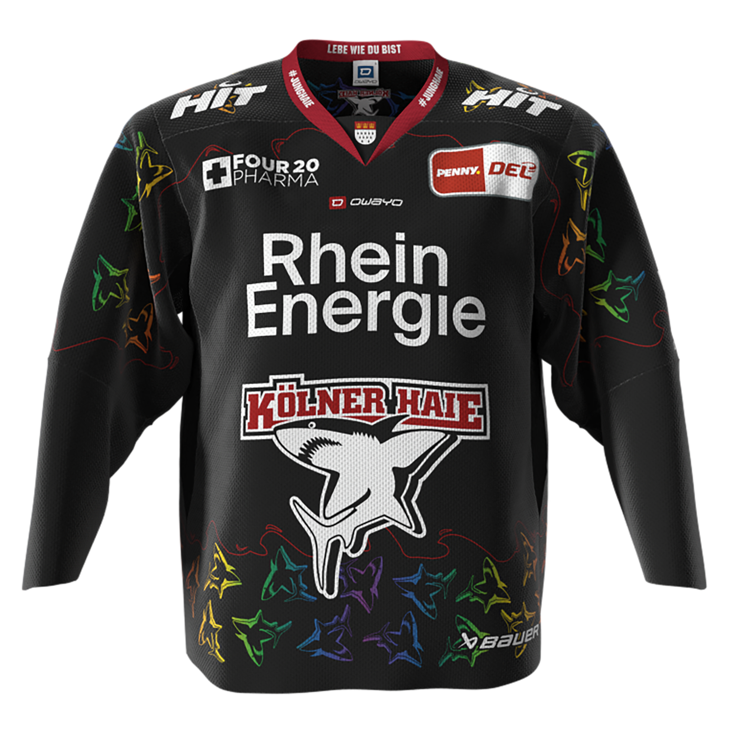 Hockeytrikot, Longsleeve, Schwarz, Köln, Badge-Logo