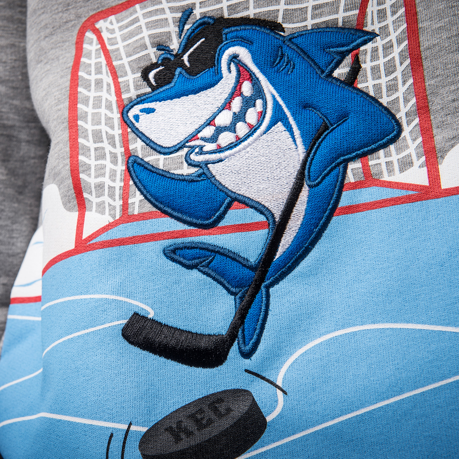 Stoffapplikation, Eishockey, Hai, Motiv, Applikation