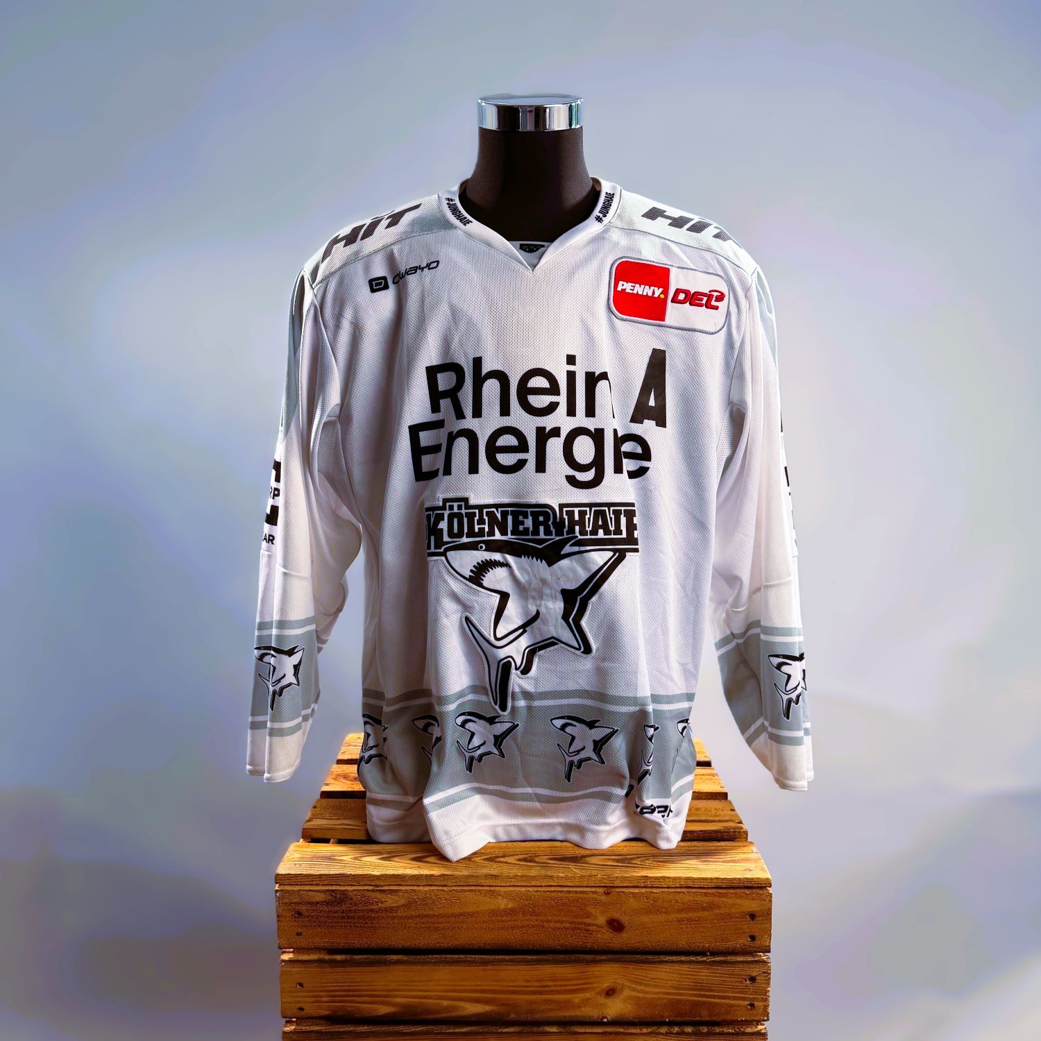 Sports jersey, Lange Ärmel, Weißes Jersey, Grafikdruck, Sportoberteil mit Kragen