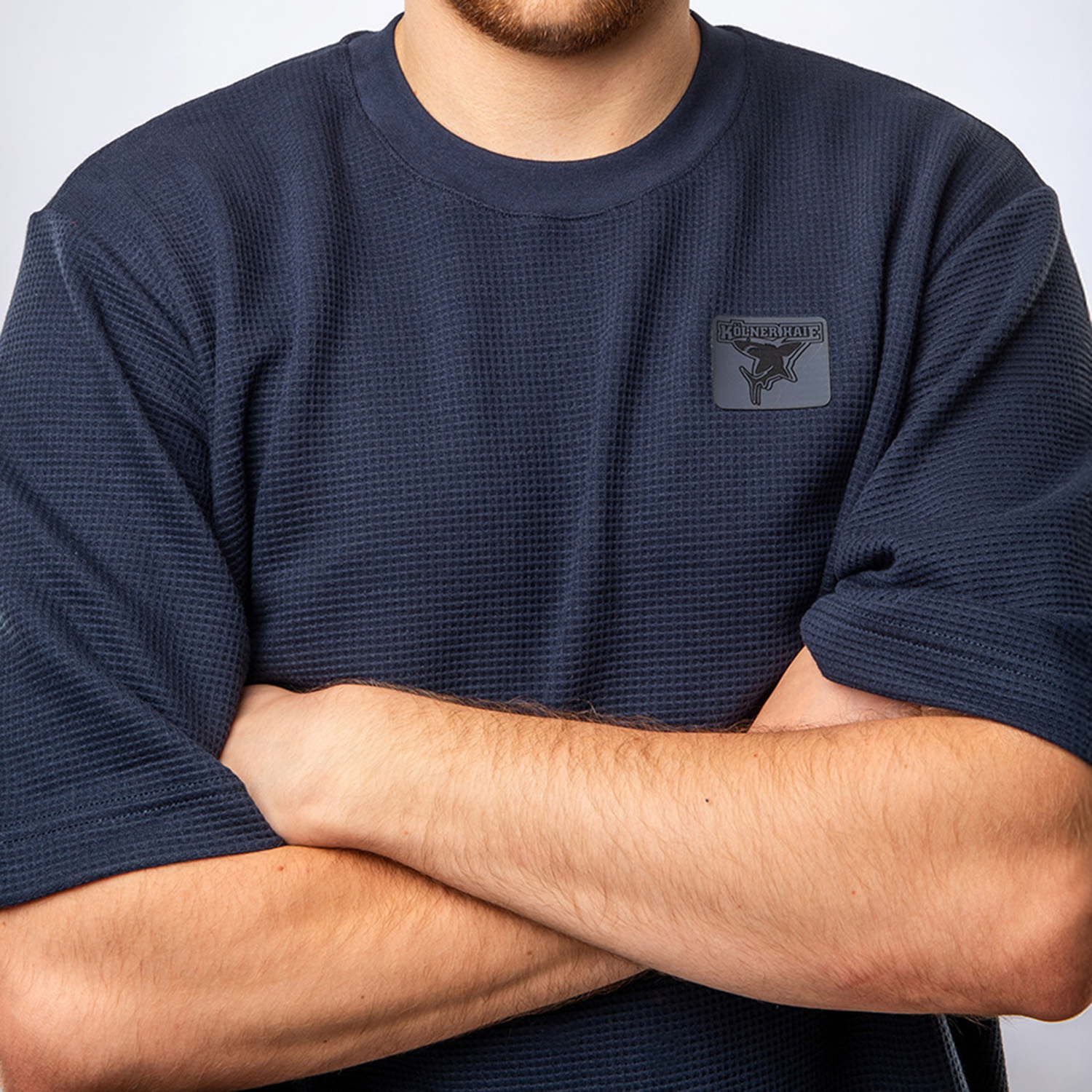 T-Shirt, Kurzarm, Rundhalsausschnitt, Mesh-Struktur, Patch Logo