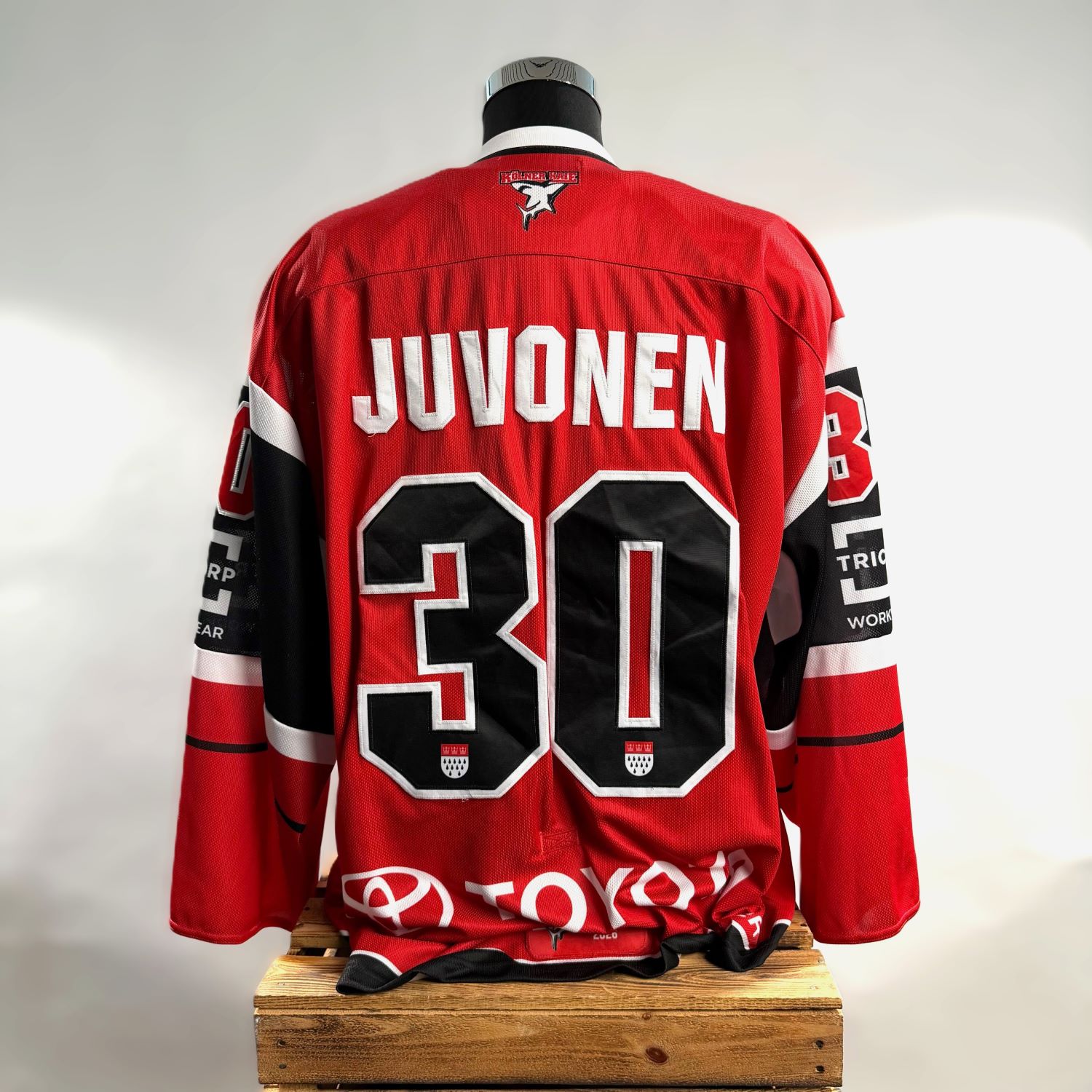 Hockey-Jersey, Throwback, Rotes Jersey, Große Nummer 30, Logo-Print