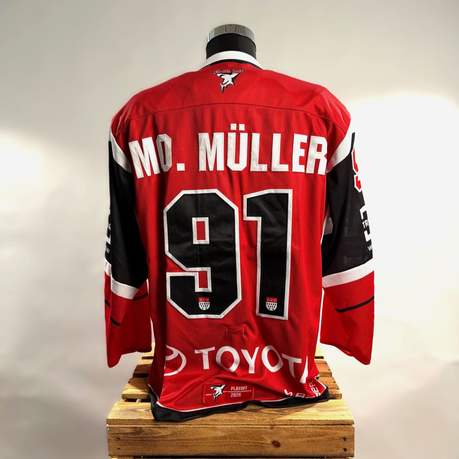 Eishockeytrikot, Sportswear-Trikot, Rotes Trikot, Nummer 91, Müller Rücken