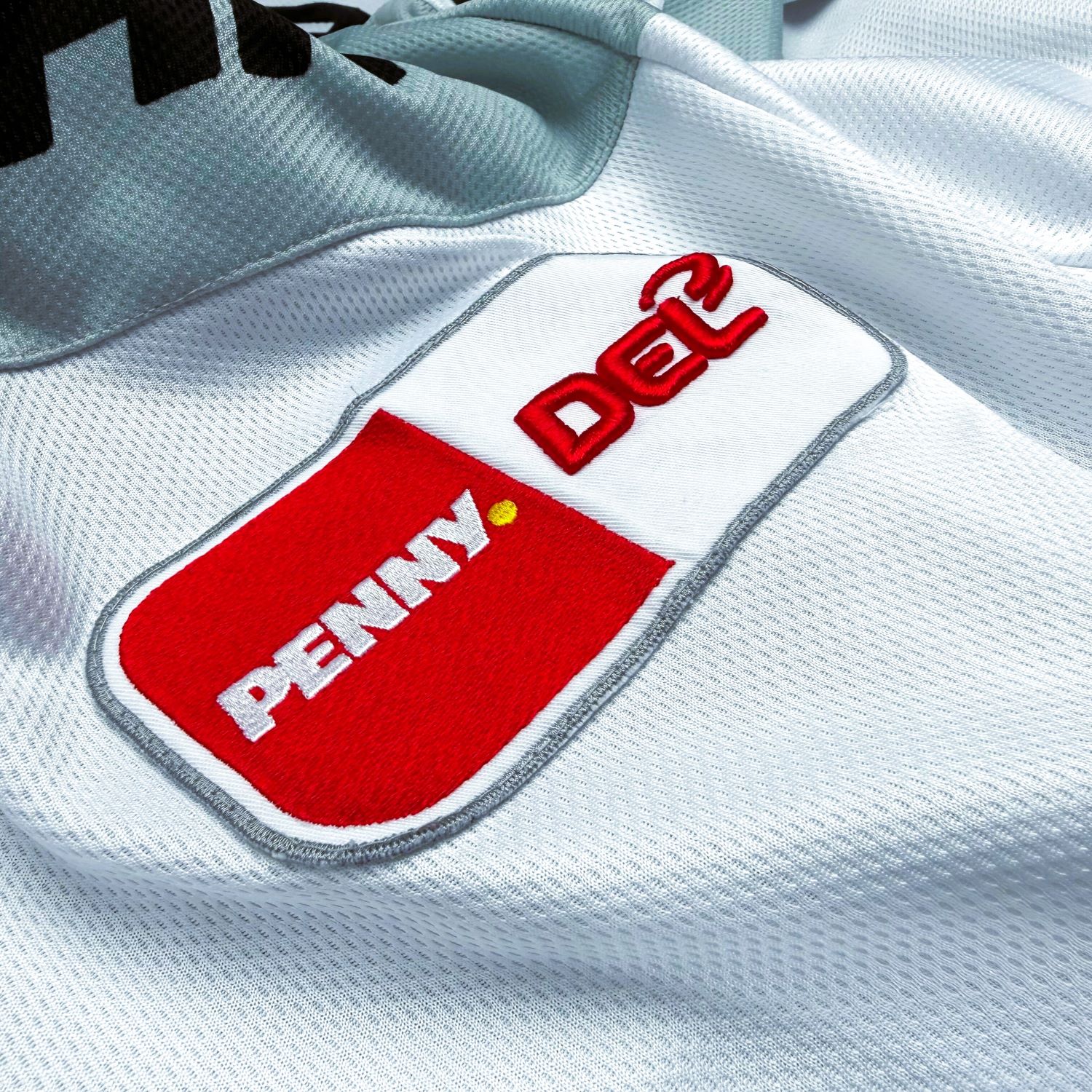 Patch, Logo, White shirt, Red patch, Patches
