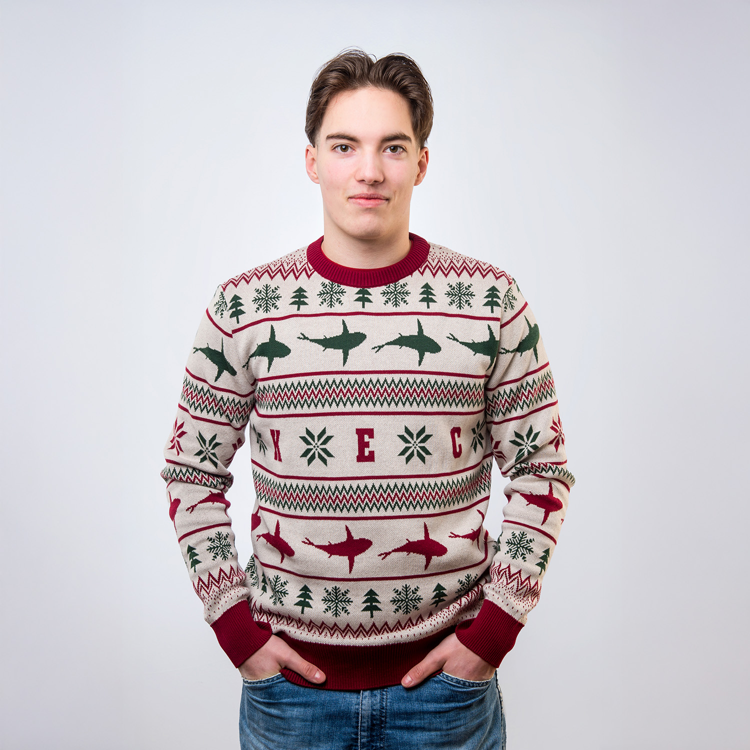 Bekleidung, Strickwaren, Pullover, Sweatshirt, Jeans