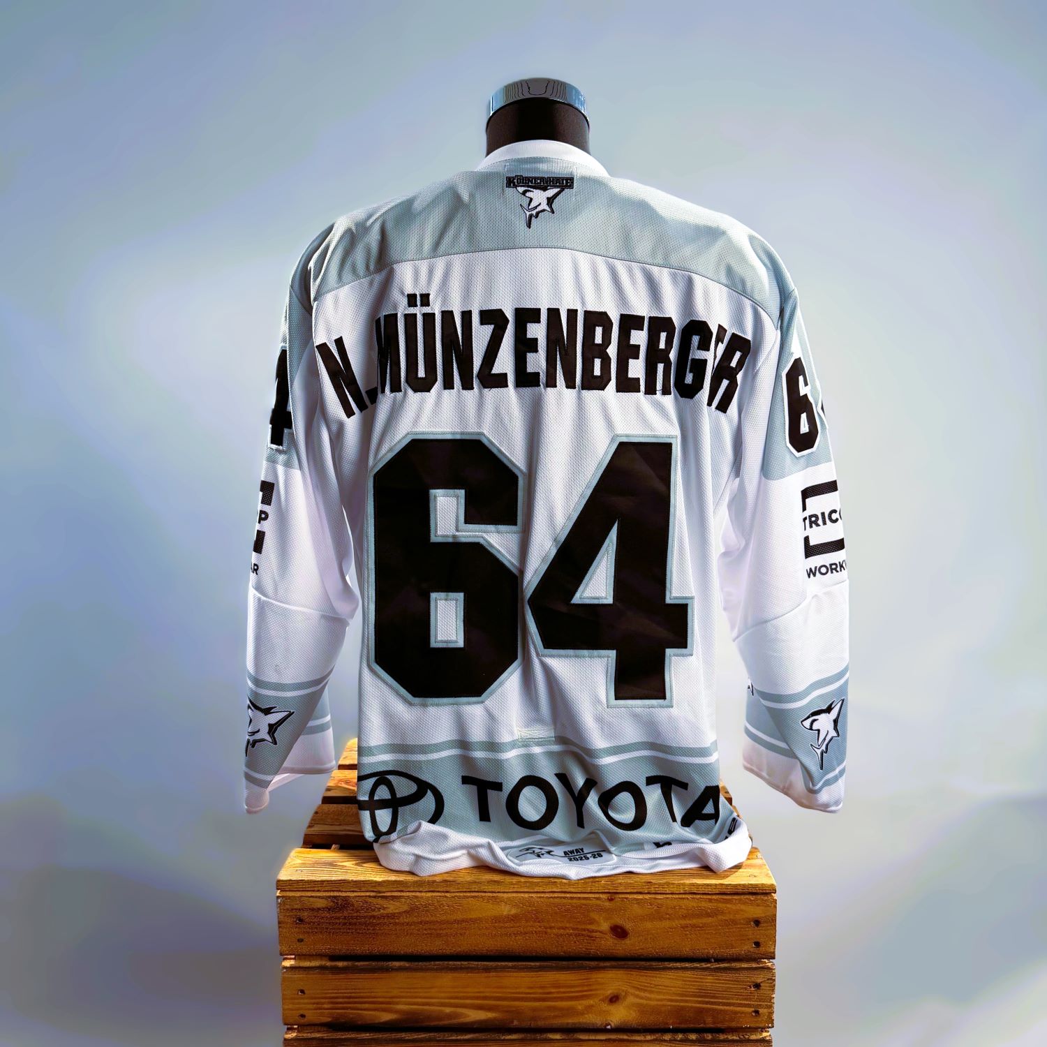Jersey, Hockey Jersey, Maßnummer 64, Weiß, Rückenname Münzenberg