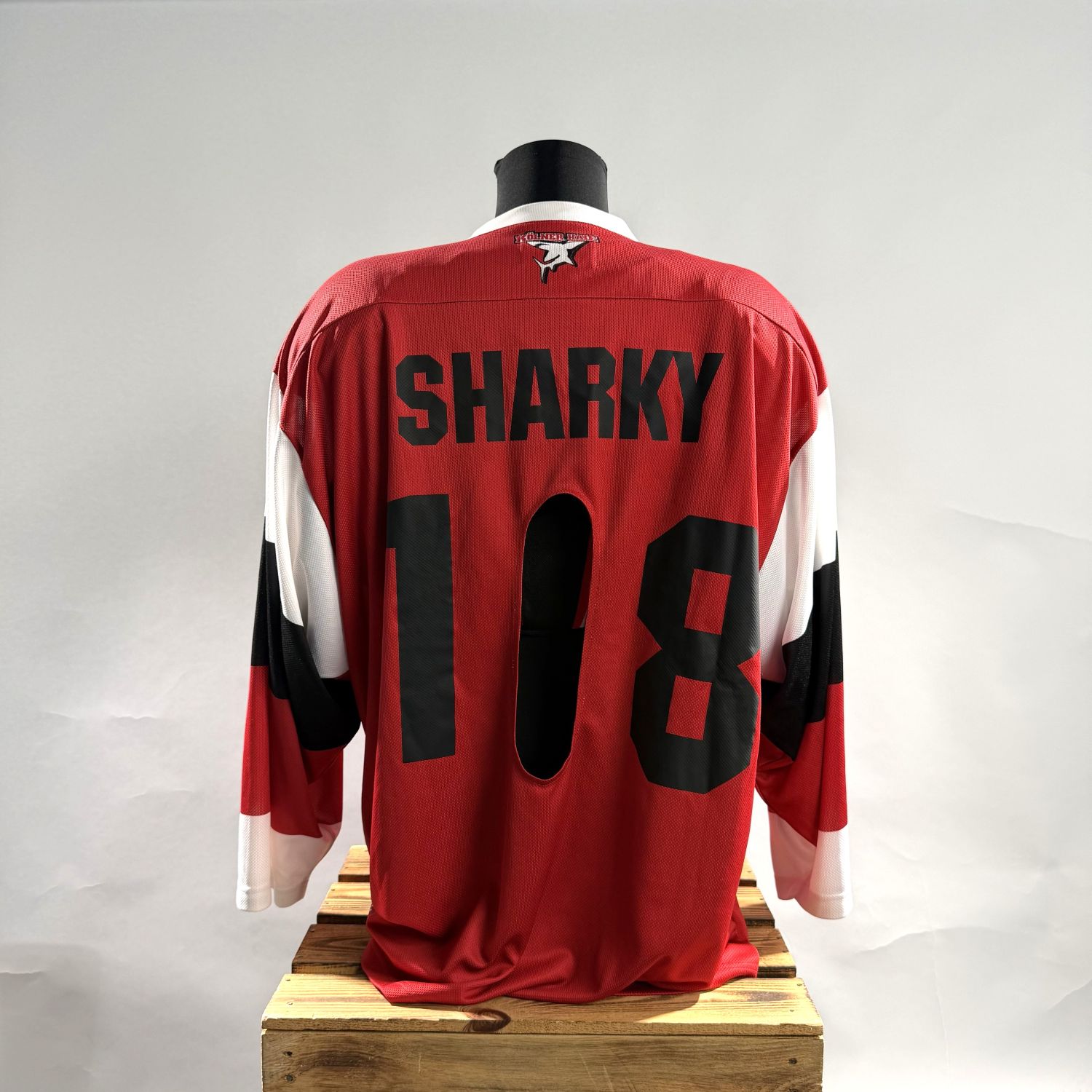 Trikot, Rückennummer, Sharky, Rot Schwarz, Jersey
