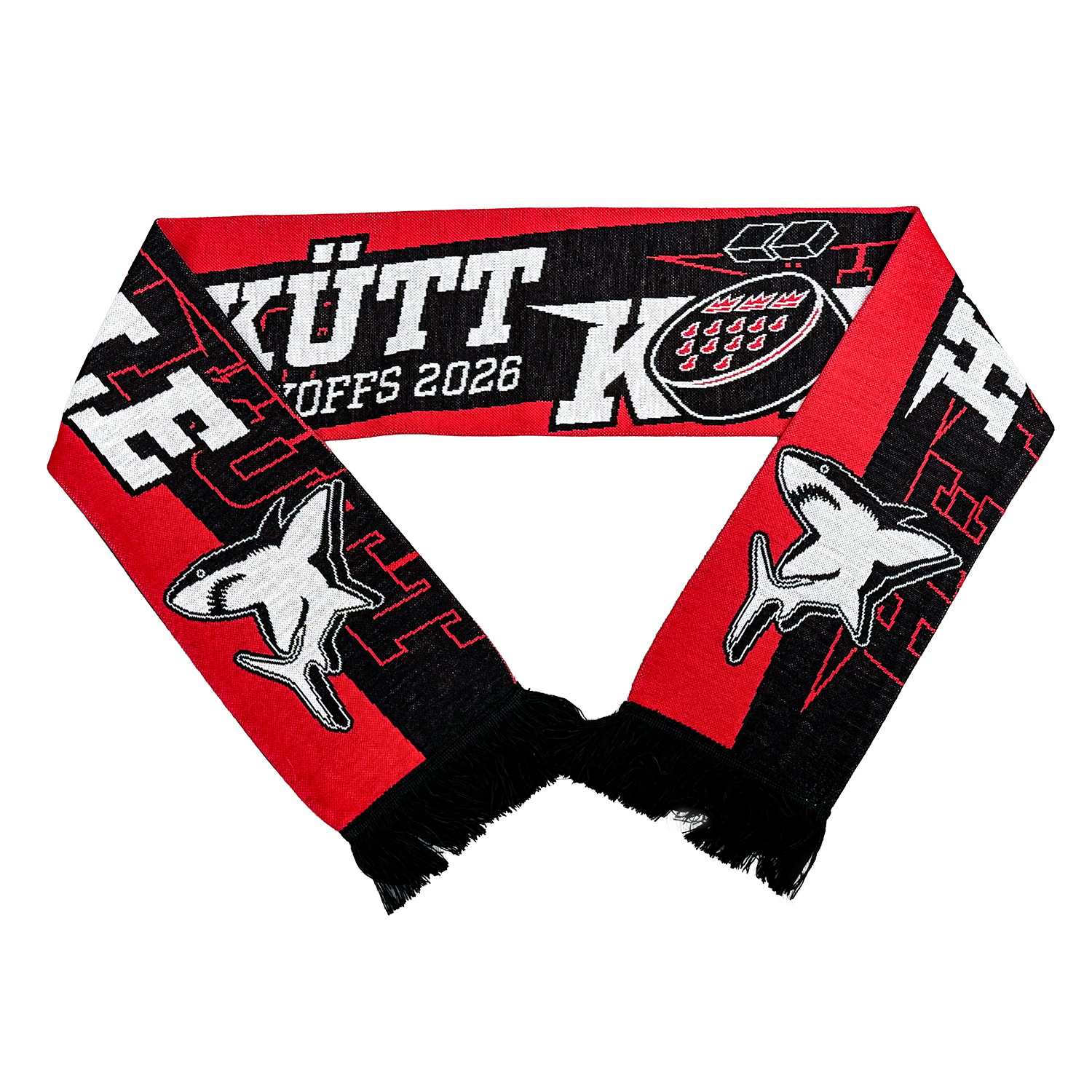 Schal, Schwarz-rot, Muster Schal, Logo allowed?, Fahnenmascara