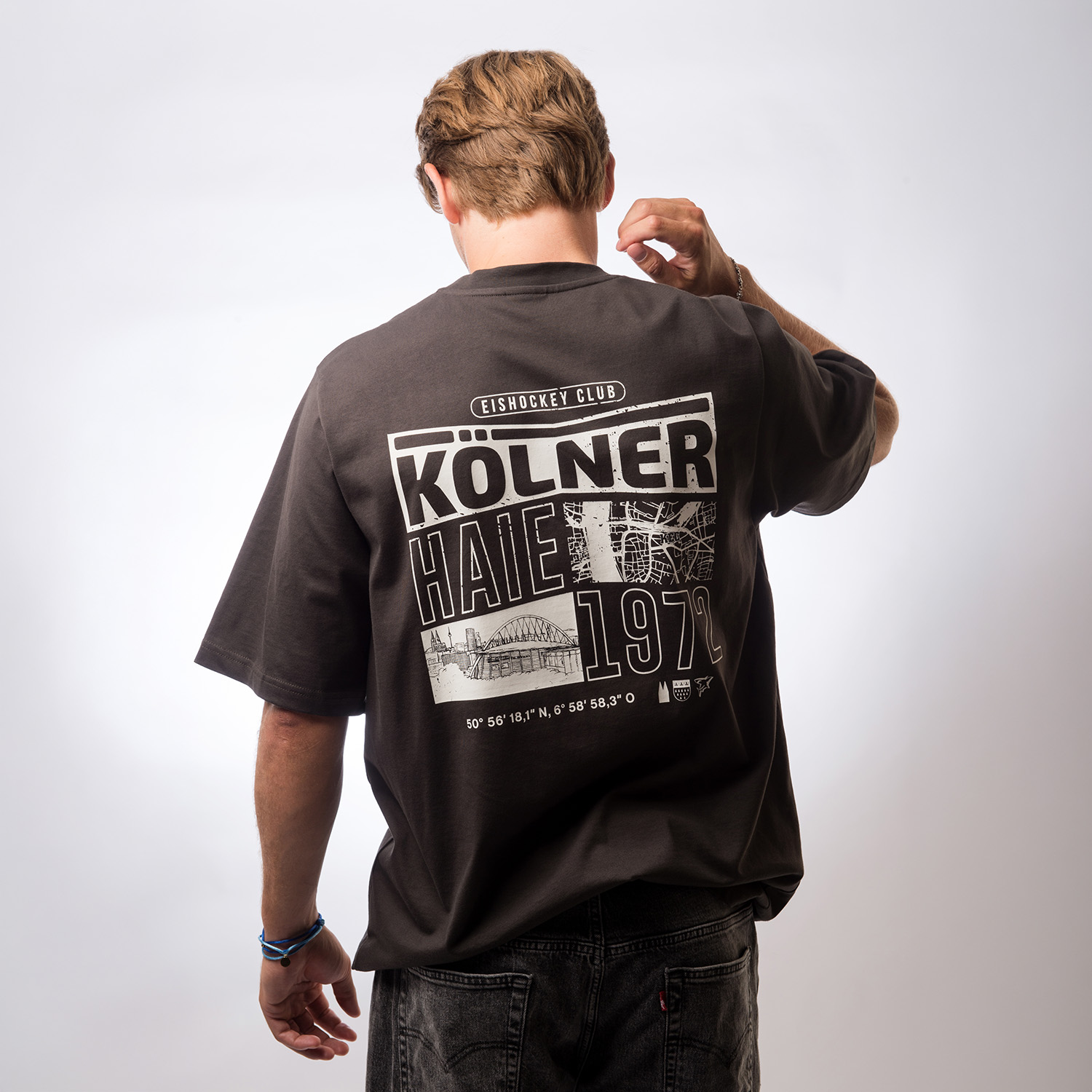 Tee, T-Shirt, Schwarz, Print, Rückenprint