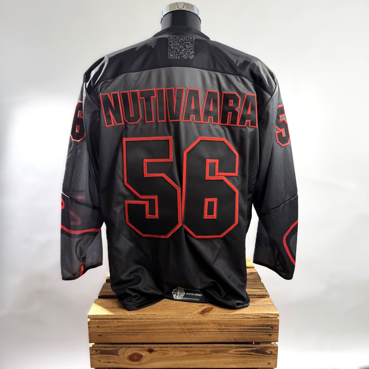 Jersey, Hockey-Jersey, 56, NUTIVARA, Schwarz-Rot