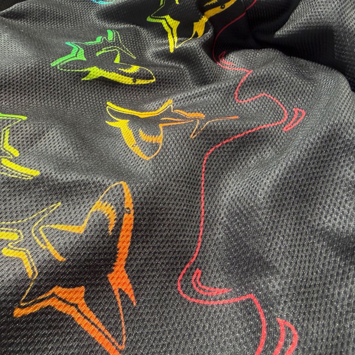 Meshgewebe, Neon Umriss, Buntes Muster, Sportbekleidung, Athletische Kleidung