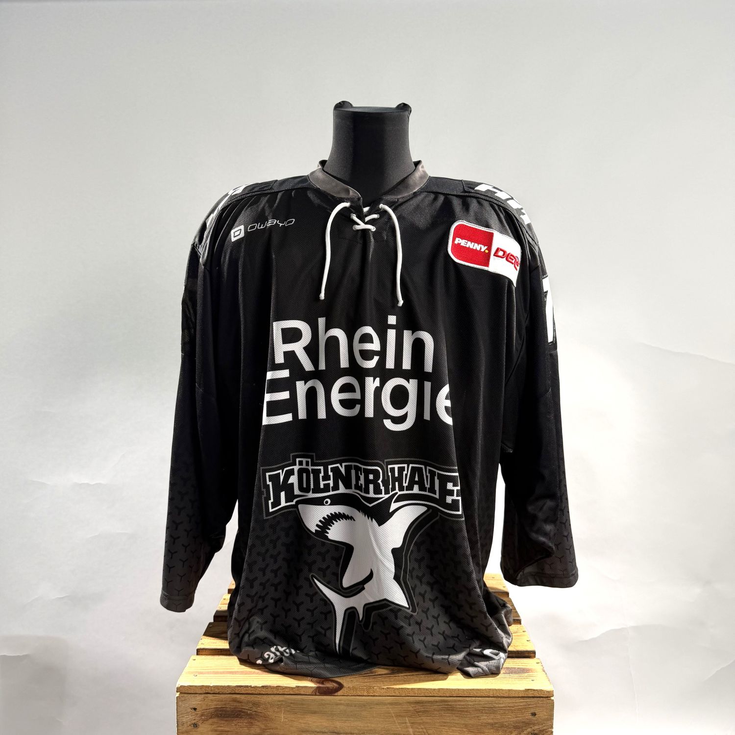 Eishockey-Trikot, schwarzes Trikot, grafisches Logo, langarm, Kordelzug-hoodie