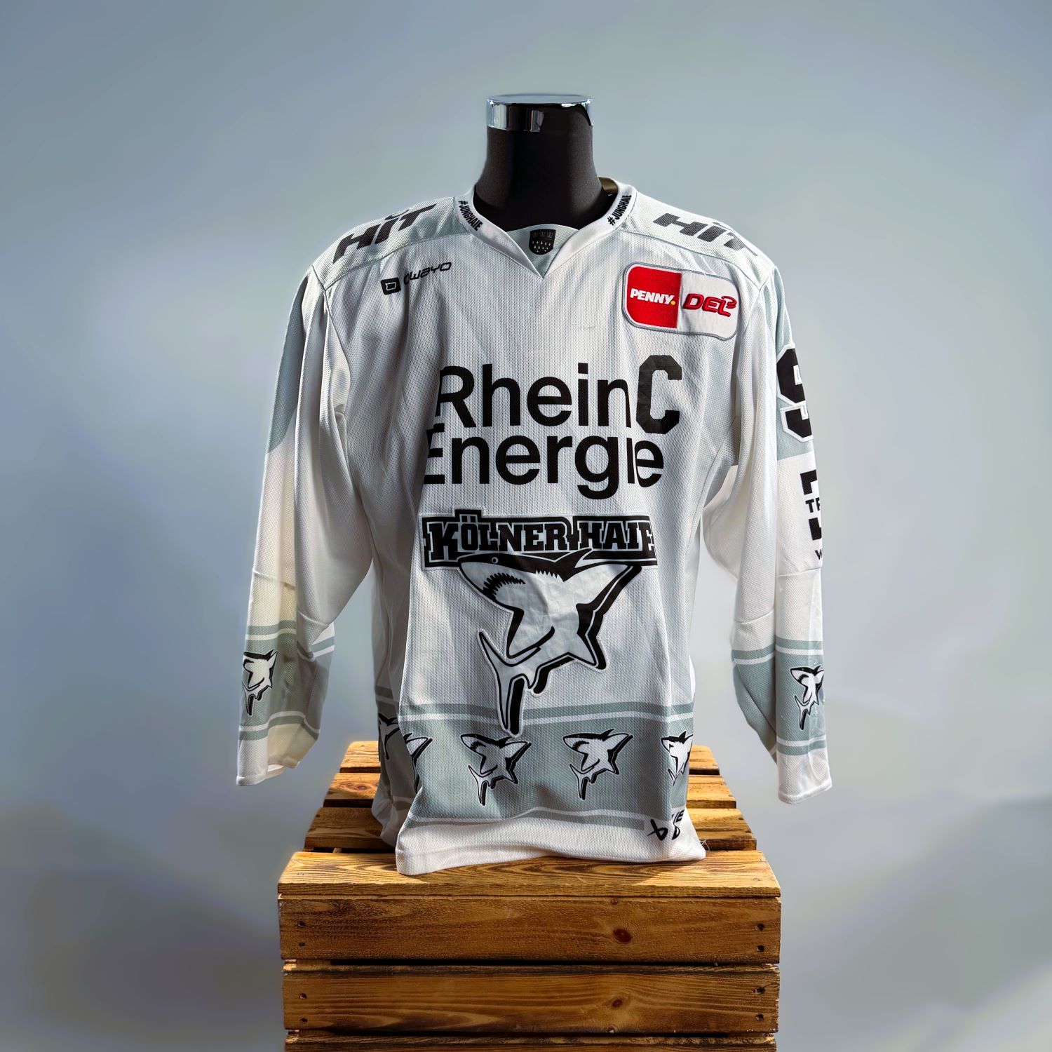 Jersey, Hockeytrikot, Langarm, Kölner Haie, Graues Trikot