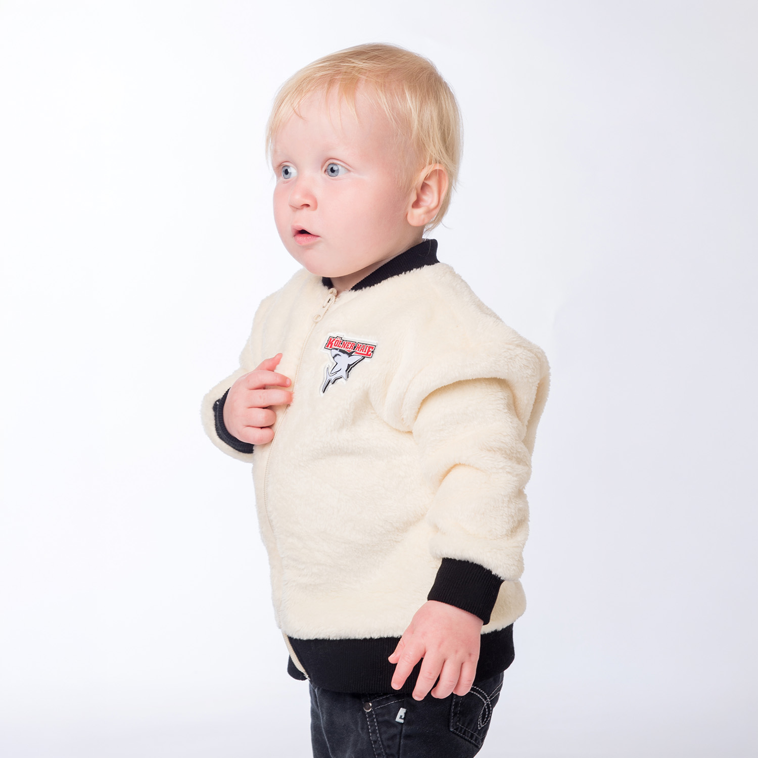 Baby, Jacket, Fleece, Creme, Langarm