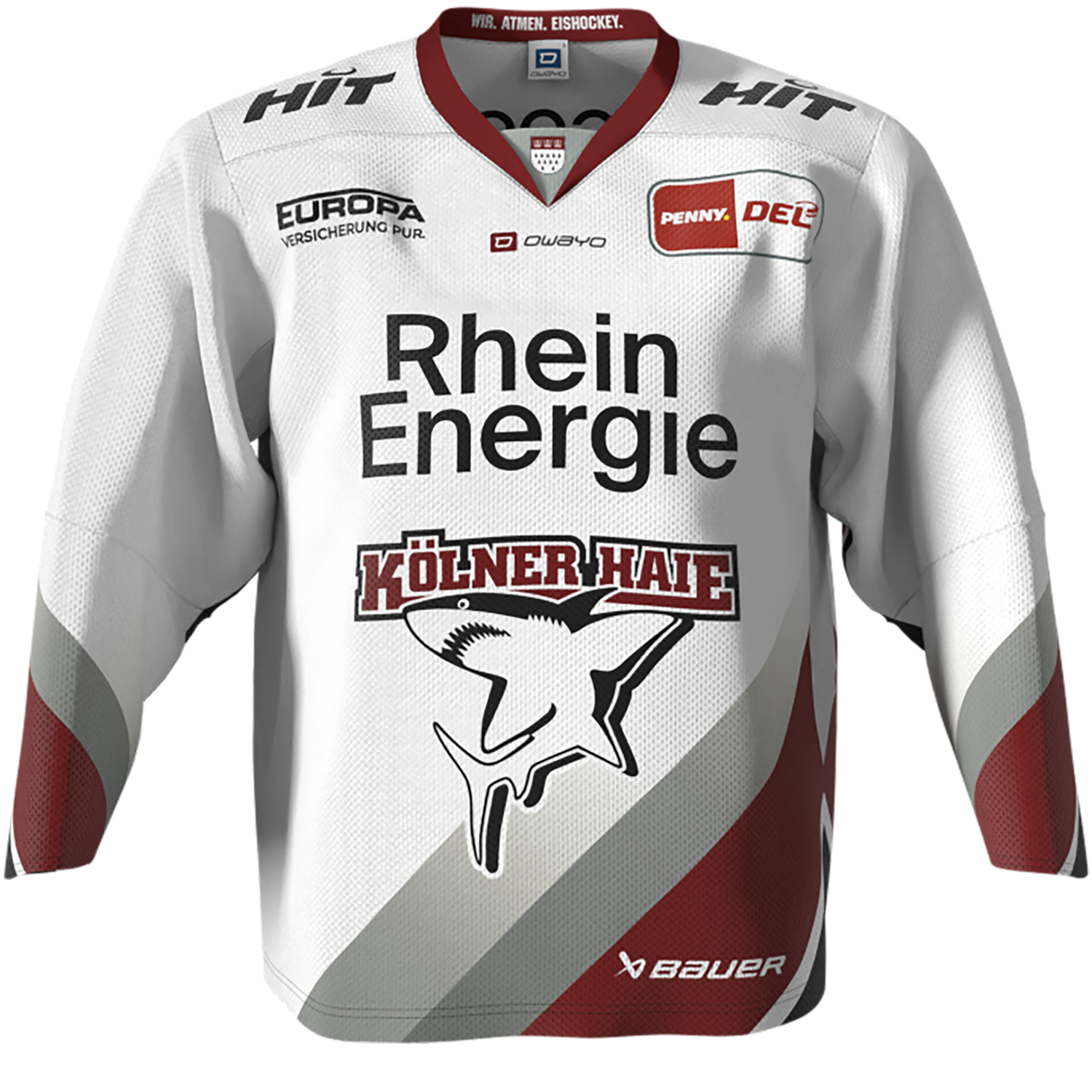 Eishockeytrikot, Hemd, Weißes Trikot, Team-Logo, Vorderseite Druck