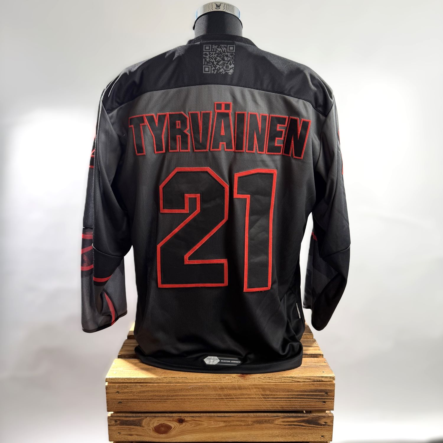 Jersey, Sports-Jersey, Schwarz, Rotumrandung, Nummer-21