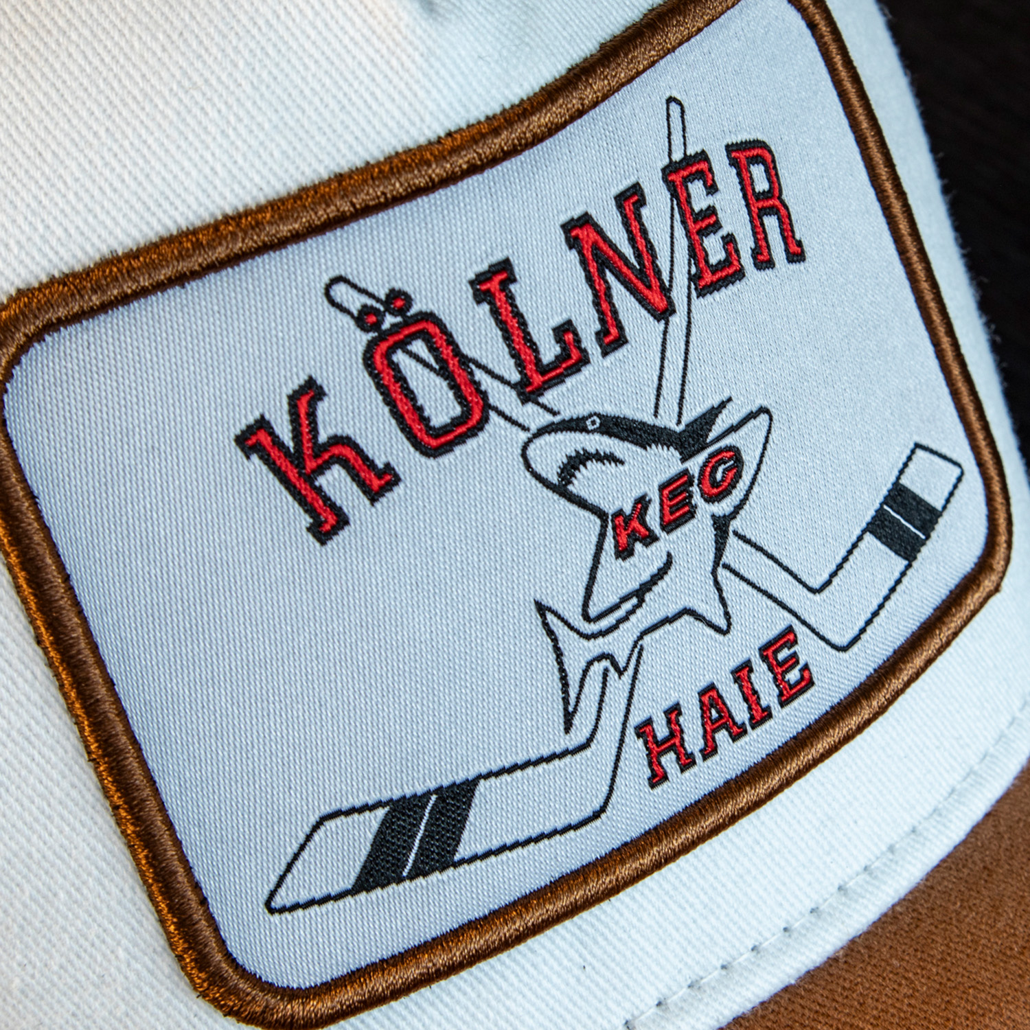 Hockey, Cap, Patch, Emblem, Blue brown