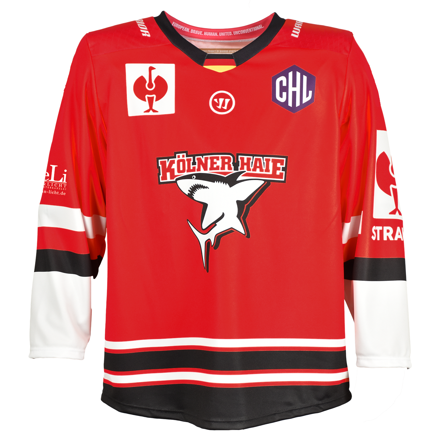 Hockey-Jacke, rote Jersey, langen Ärmel, Grafiklogo, Sportbekleidung