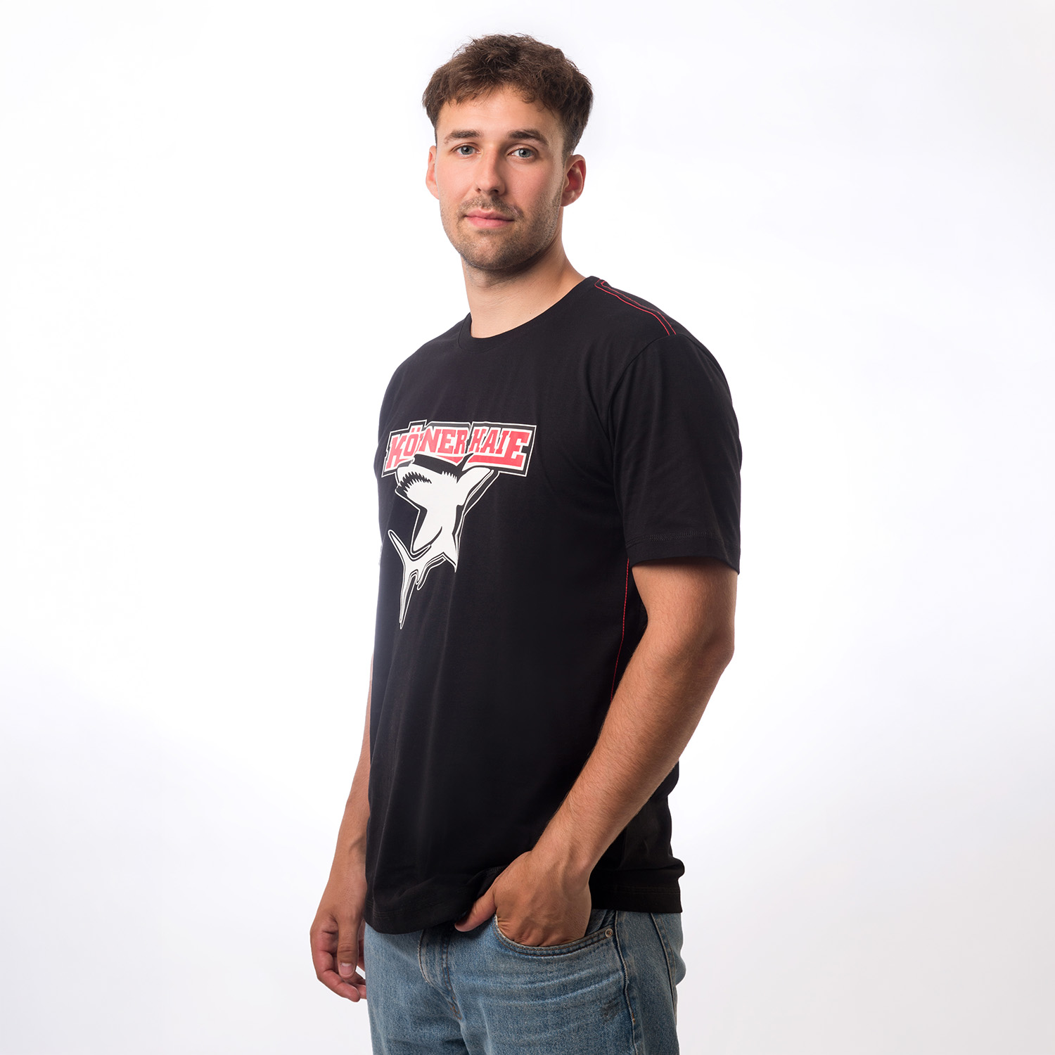 T-Shirt, Schwarz, Grafik, Kurzarm, Herren