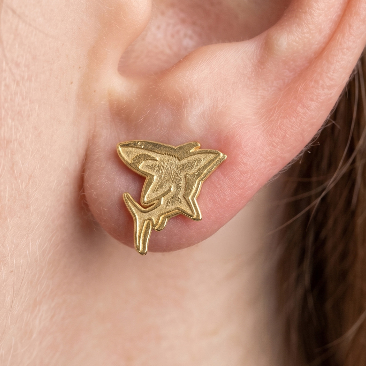 Ohrringe, Ohrstecker, Gold, Blattform, Modeaccessoire