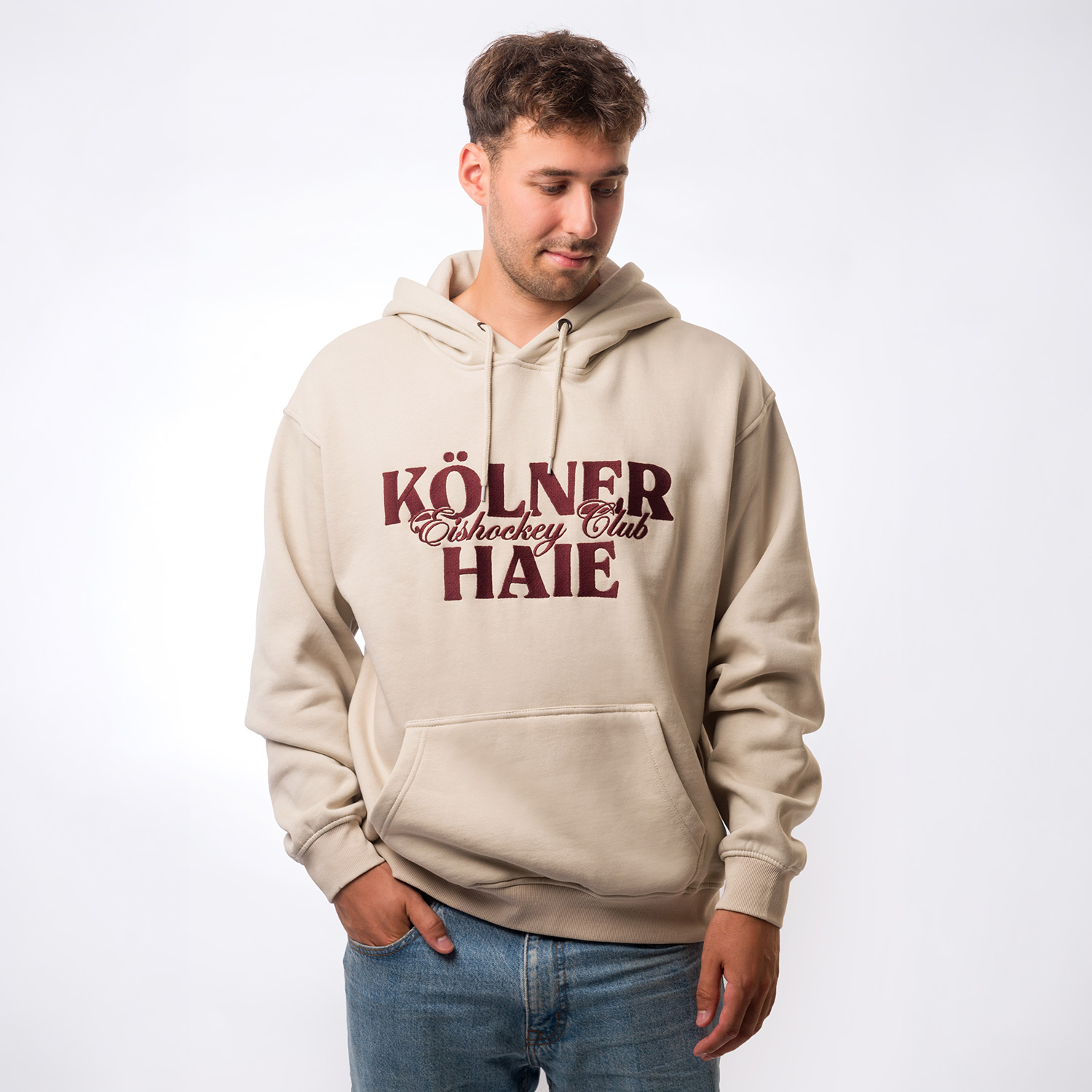 Hoodie, Beige, Kapuzenpullover, Vorne Tasche, Kuschelig