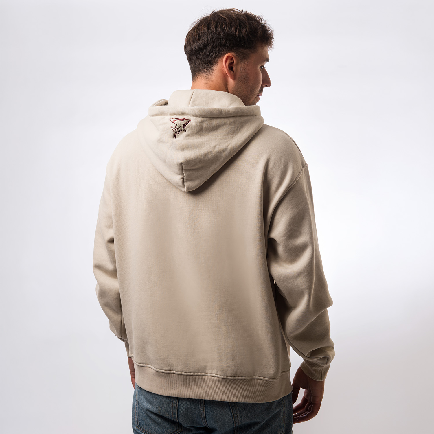 Hoodie, Beige Hoodie, Hooded Sweatshirt, Kapuzenpullover, Rückenansicht