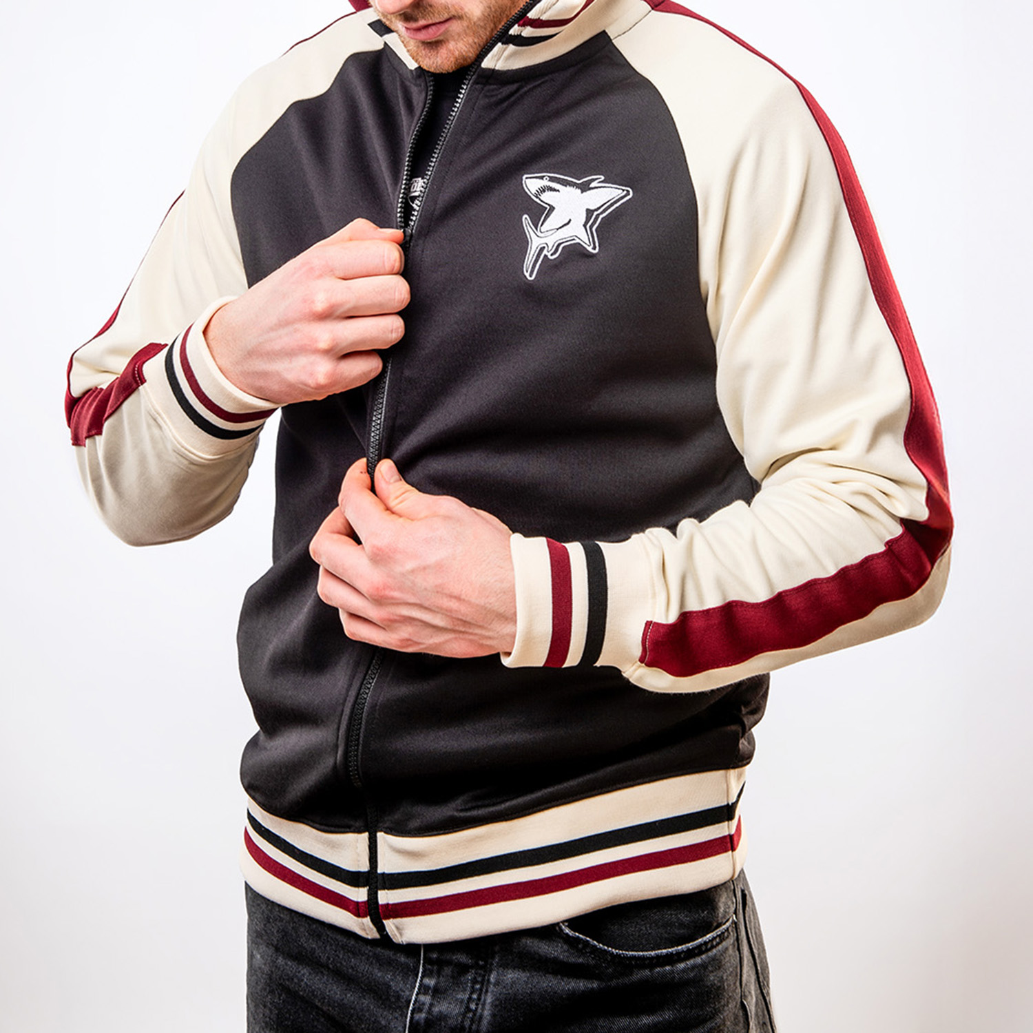 jacke, Bomber, Revers, Logo-Sternhawp, Farbenblock
