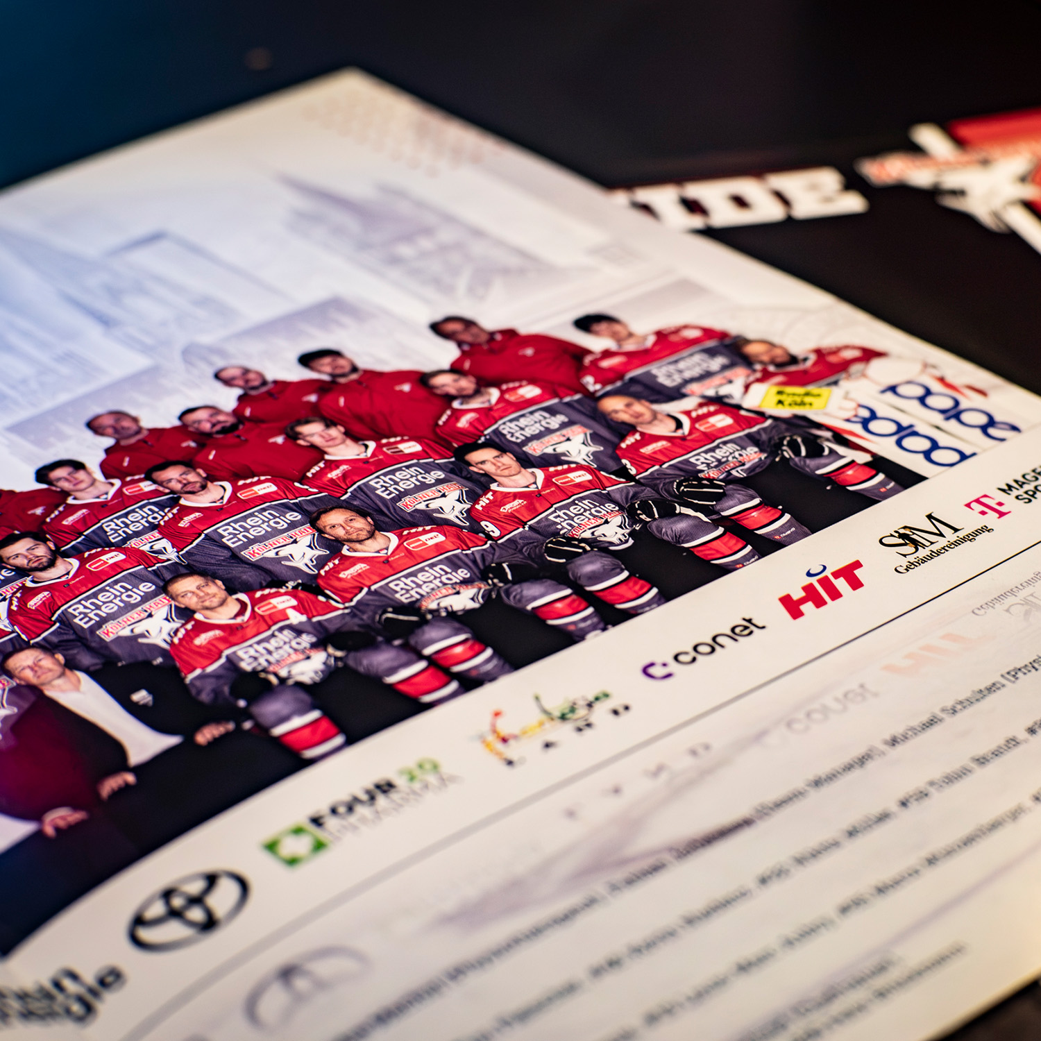 Teamfoto, rote Trikots, Sportteam, Gruppenfoto, Werbe-Seite