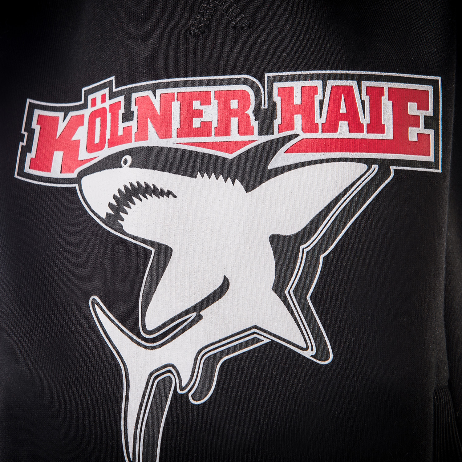 Hoodie, Grafik, Hai, Schwarz, Logo