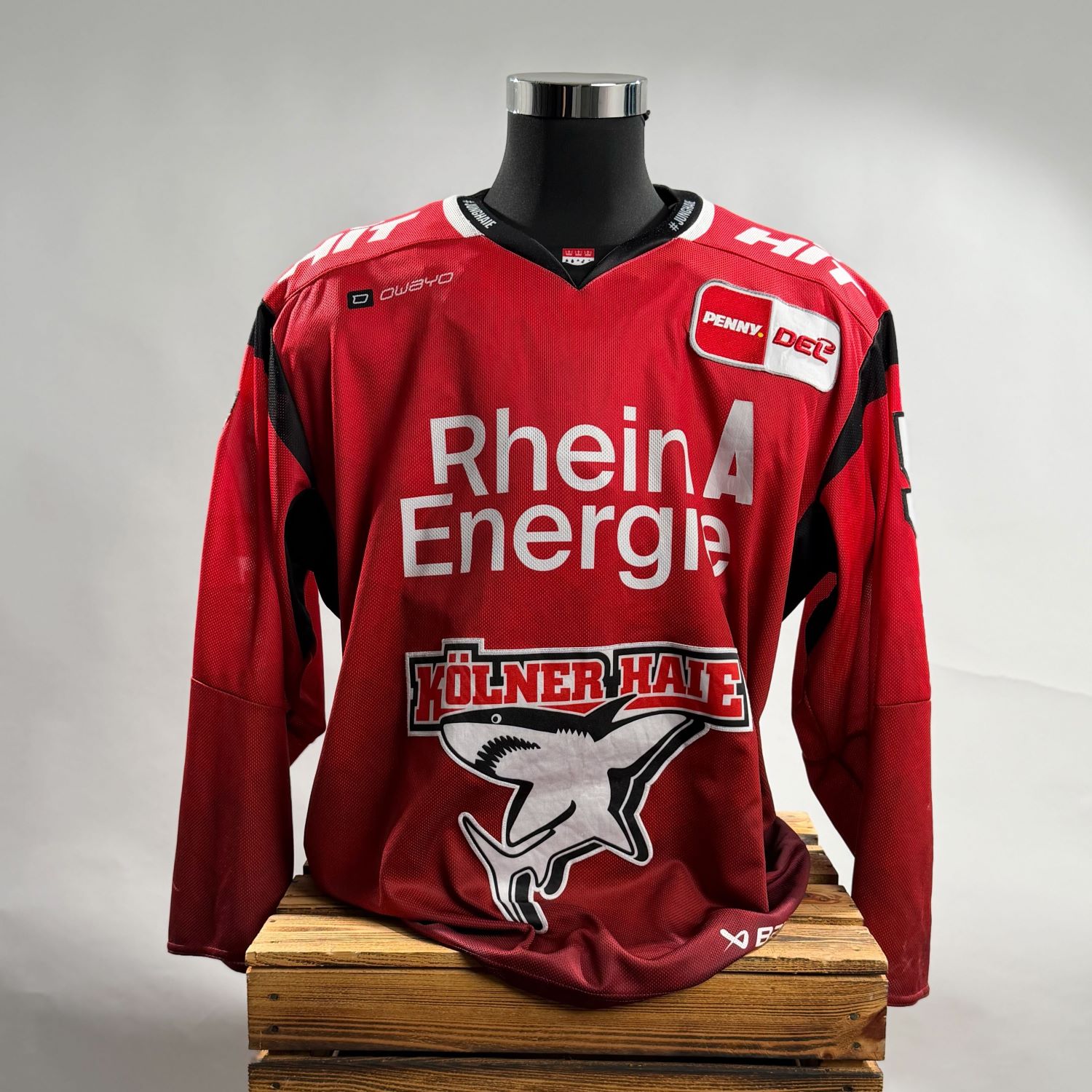 Hockey Jersey, Red, Cologne Sharks, Team Logo, Sportswear