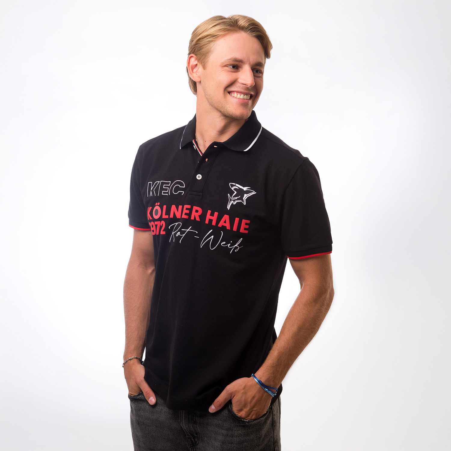 Polohemd, schwarz, grafik Polo, kurzarm, Herren Polo