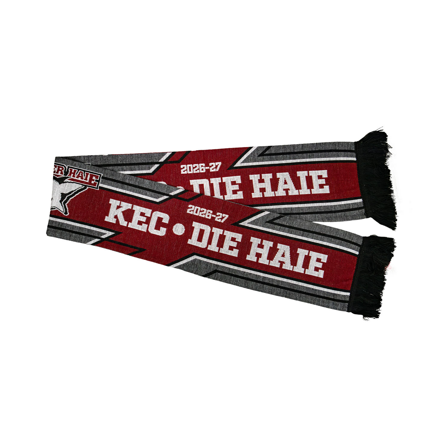 scarf, league scarf, red scarf, fringed scarf, sports scarf