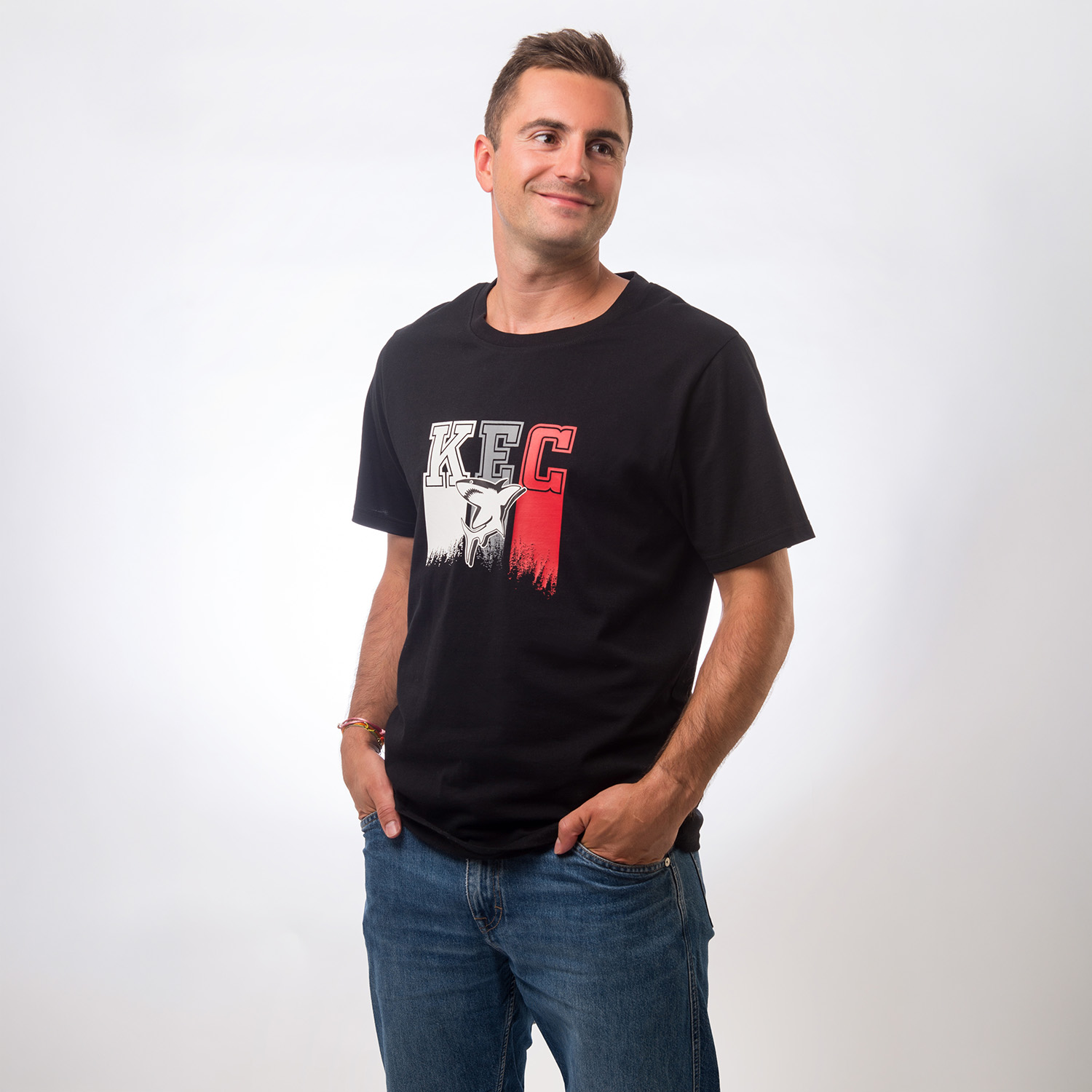 T-Shirt, KEC-Logo, Schwarzes Shirt, Grafik-Tee, Kurze Ärmel