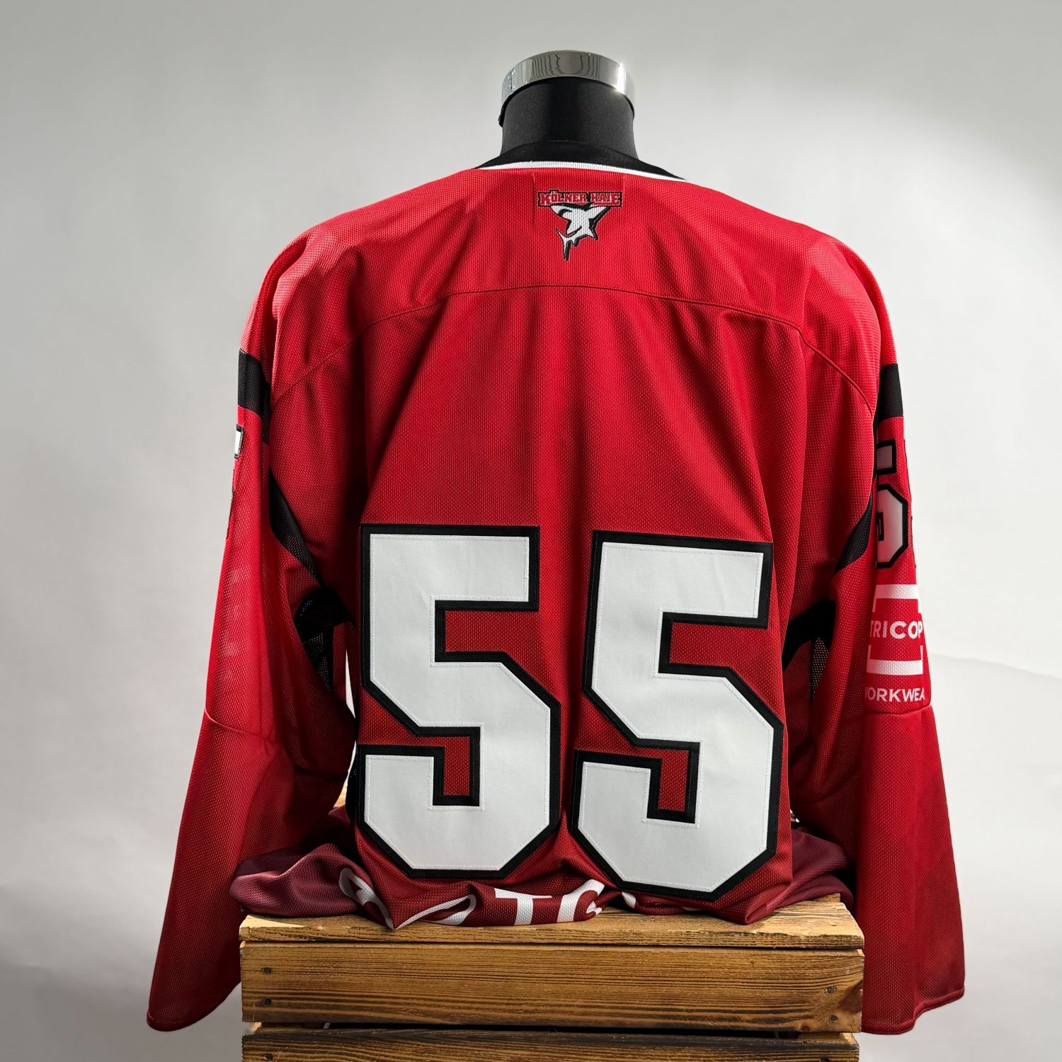 Jersey, Sportkleidung, Rot, Nummer 55, Rückansicht