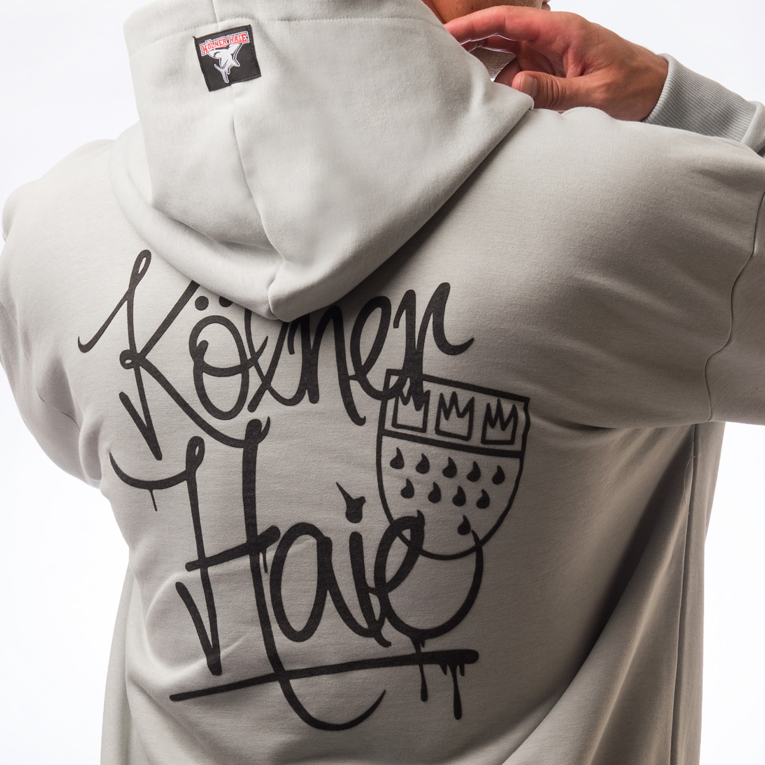 hoodie, grau, kapuze, print, abstract