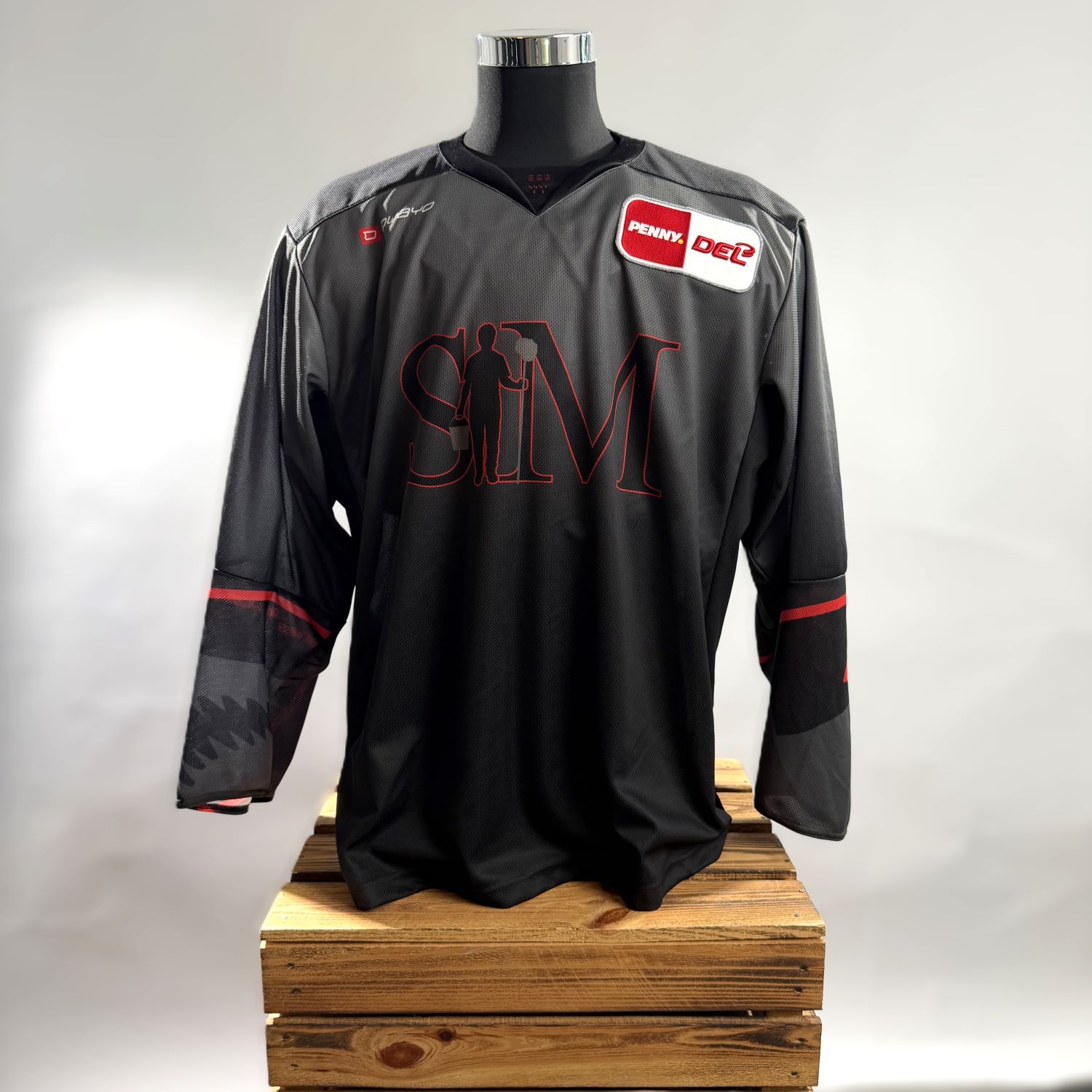 Jersey, Schwarz, Rot, Langarm, Herren
