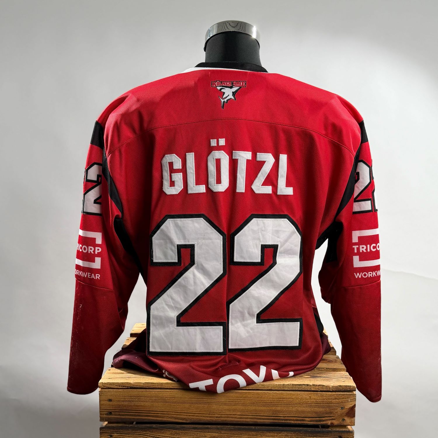 Jersey, Hockeyjersey, Rotes Trikot, Rückennummer 22, Name Glötzl