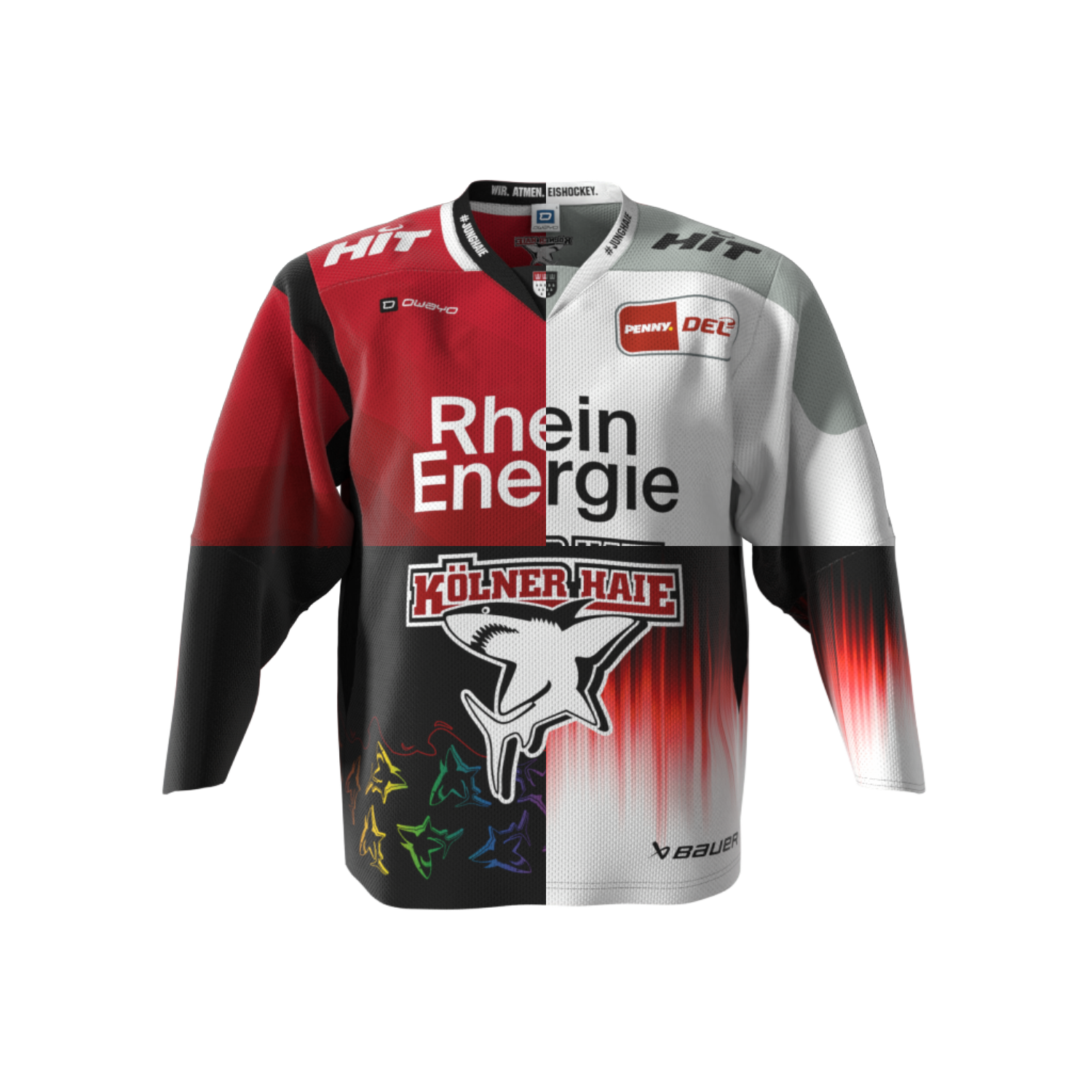 Jersey, Hockey, RheinEnergie, Kölner Haie, Farbblock