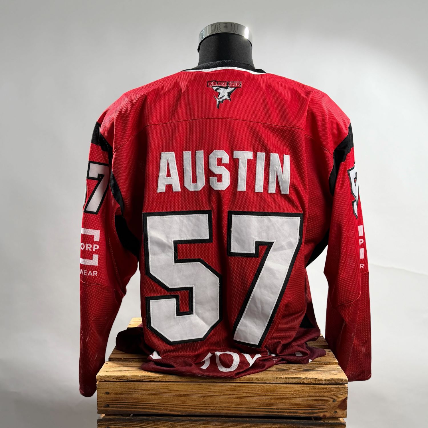 Hockey Jersey, Rotes Jersey, Nummer 57, Rückseite, Mesh-Gewebe