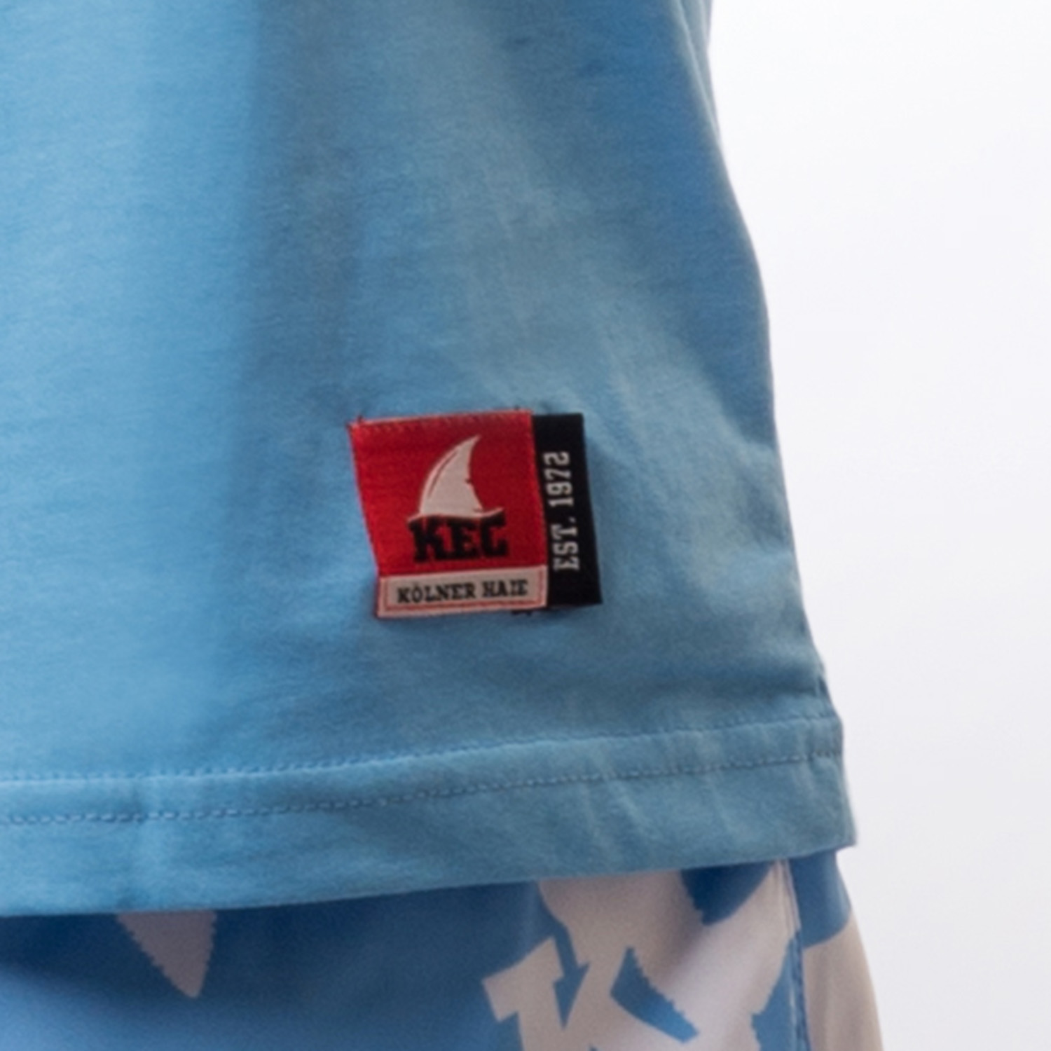 T-Shirt, Aufnäher, Logo, Blau, Kleidung